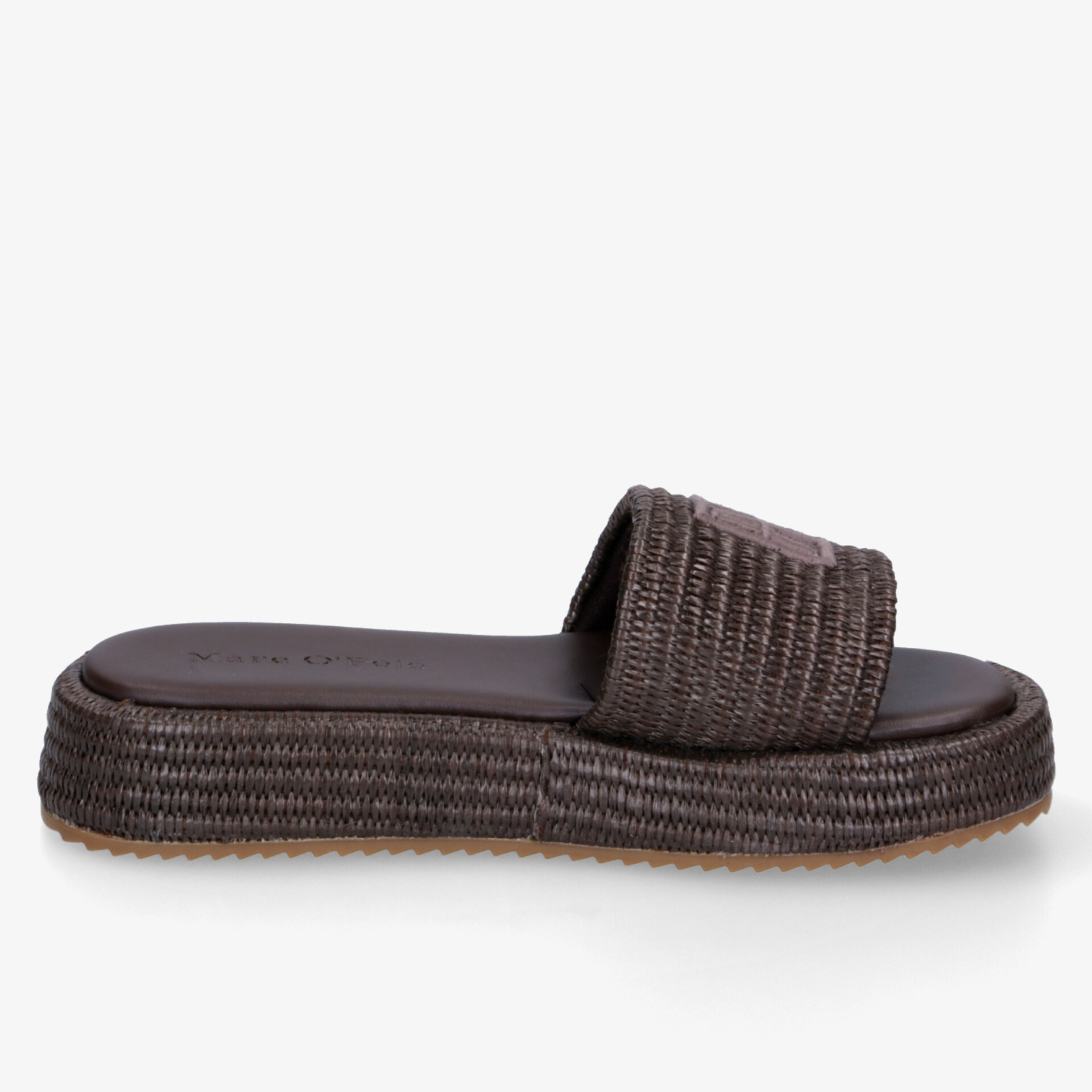 Schwarze bequeme Slide Sandale mit gepolstertem Riemen und dickem, rutschfestem Profilsohlen-Design