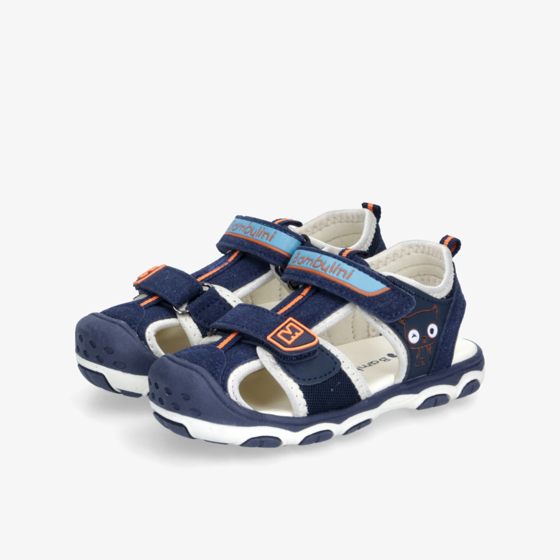 Sportliche blaue Kindersandalen mit verstellbaren Klettverschlüssen und gepolsterter Innensohle für hohen Tragekomfort