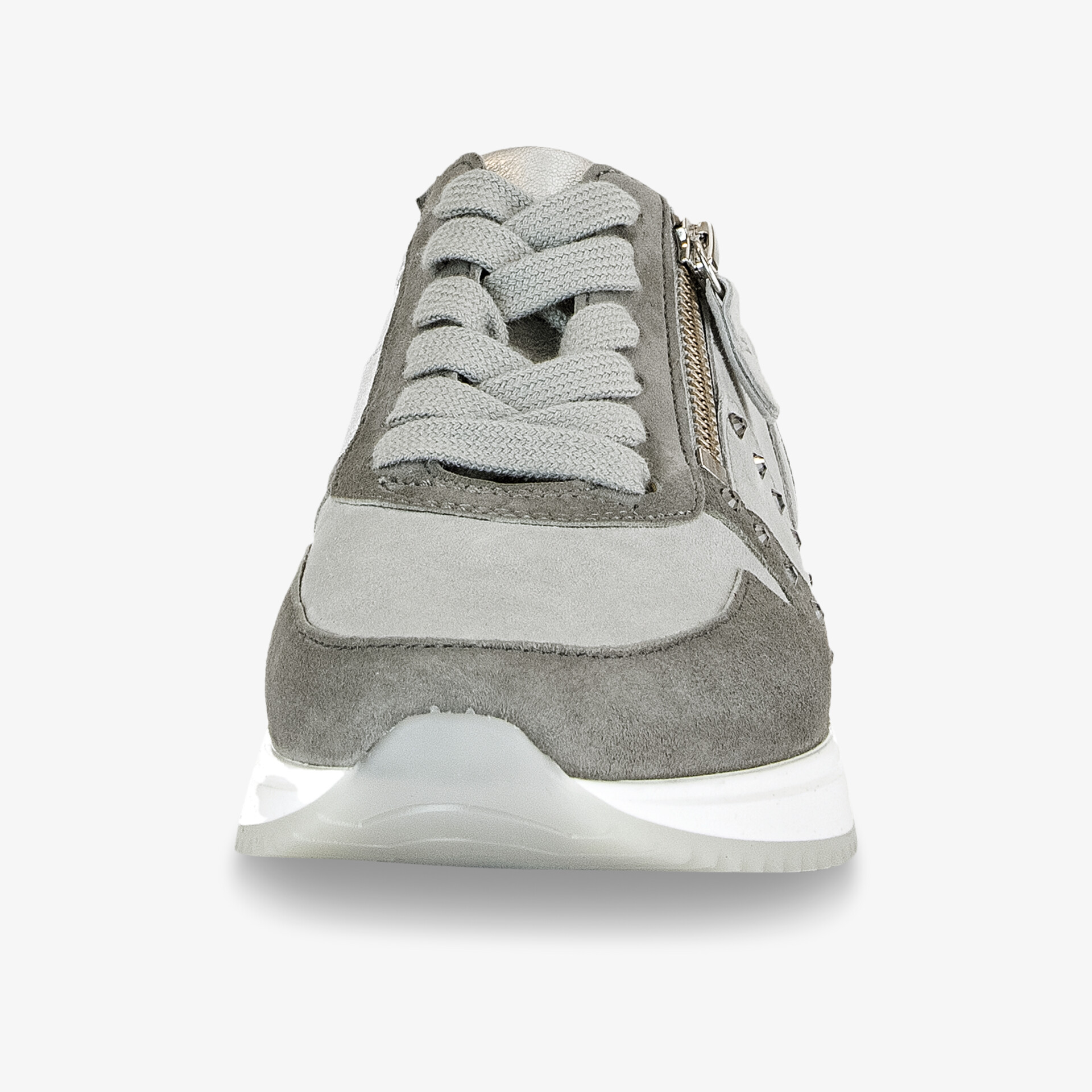 Moderner grauer Sneaker mit stilvollem Design und rutschfester Sohle für höchsten Tragekomfort.