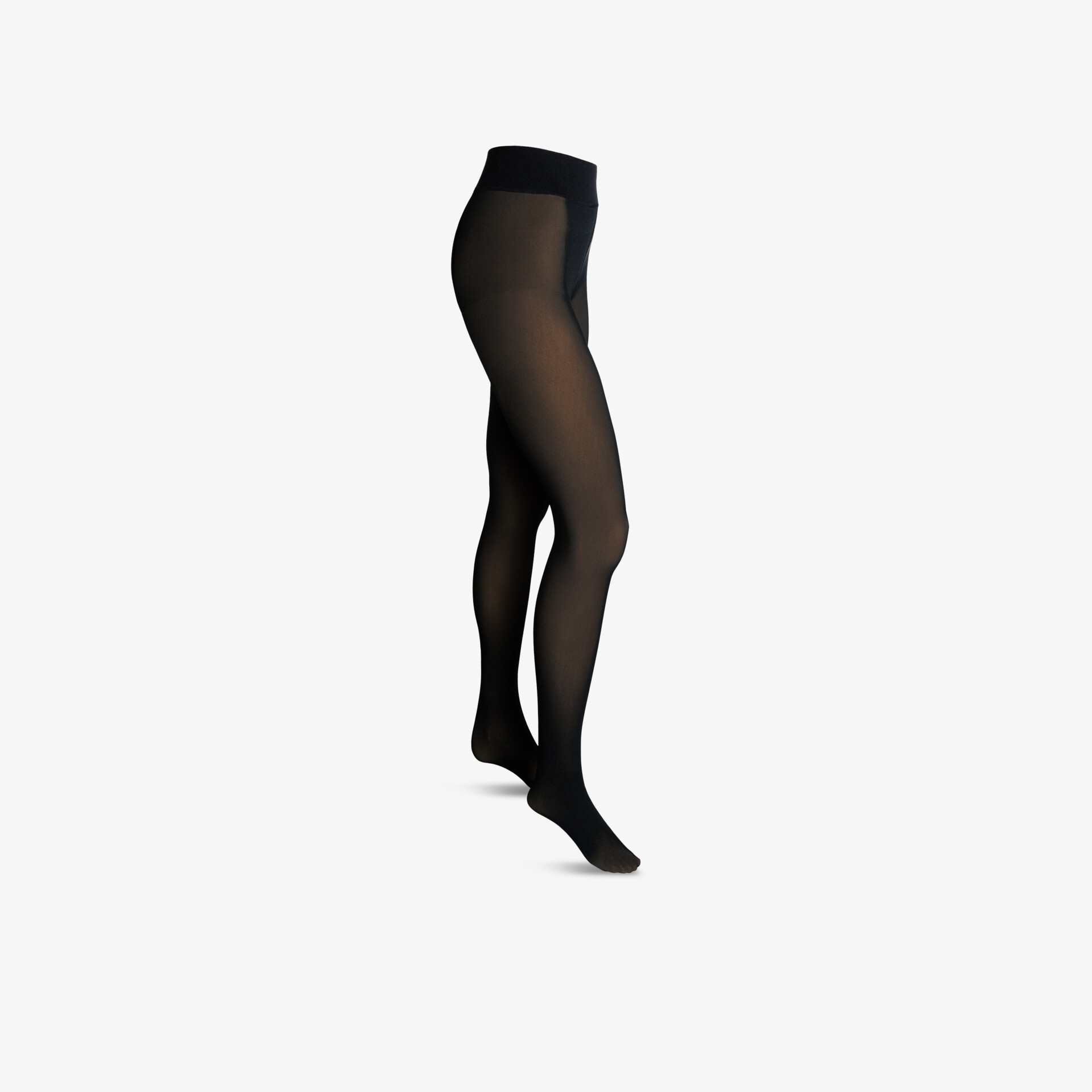 Schwarze feine blickdichte Feinstrumpfhose, elastisch und anschmiegsam für komfortablen und eleganten Tragekomfort