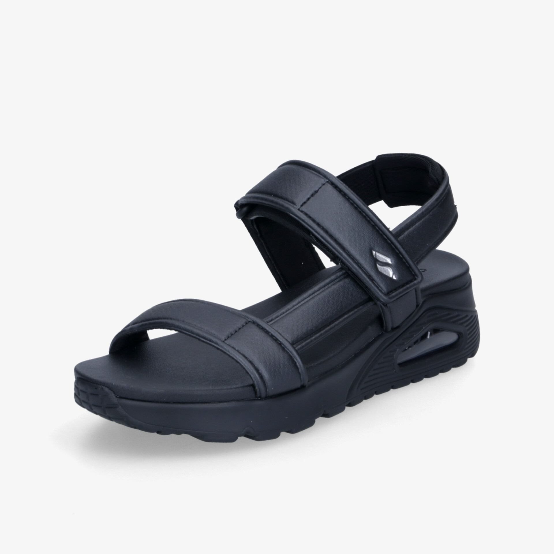 Sportliche schwarze Sandale mit verstellbaren Klettverschlüssen für optimalen Komfort und sicheren Halt