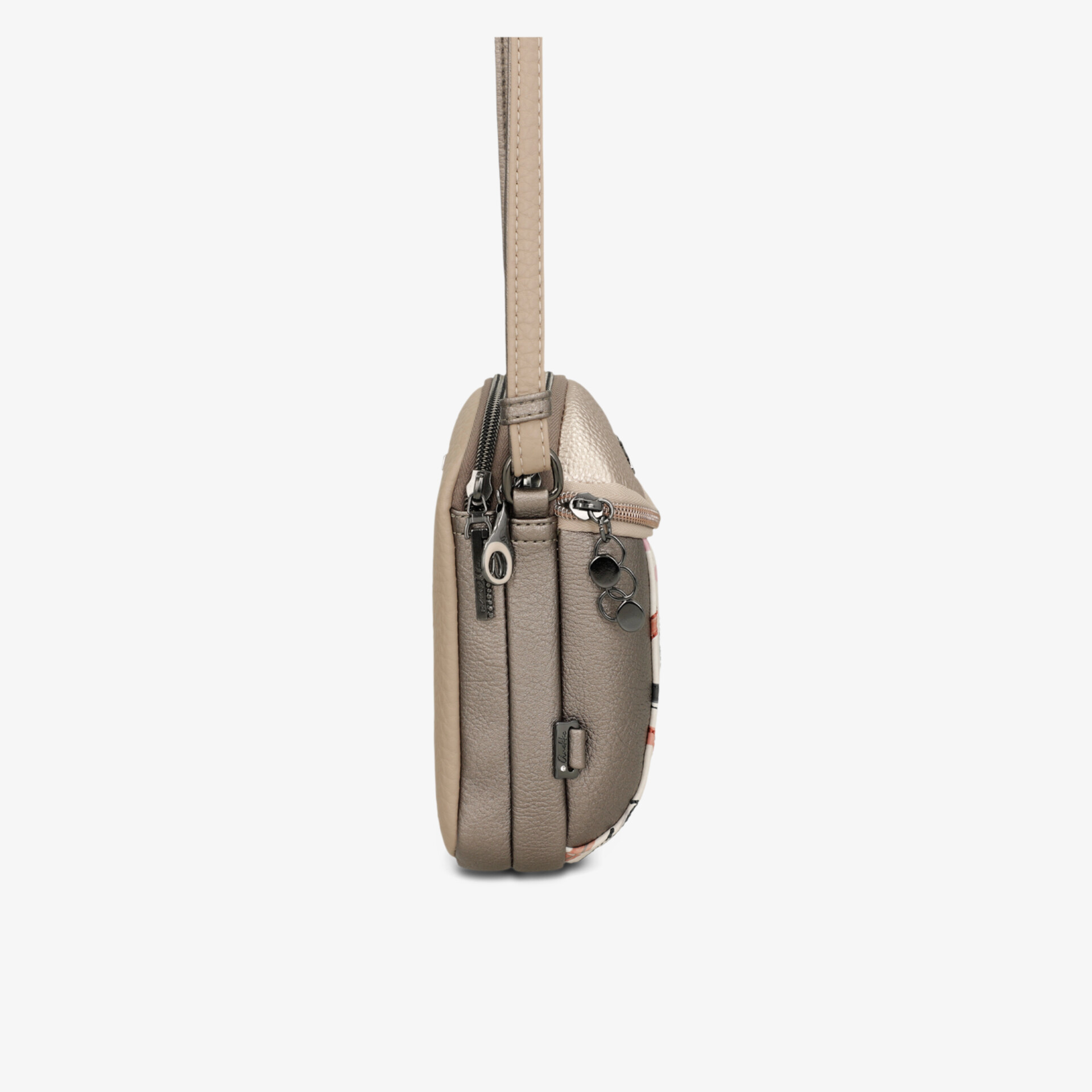 Elegante kompakte Tasche mit stilvollem Design und hochwertiger Verarbeitung seitlich