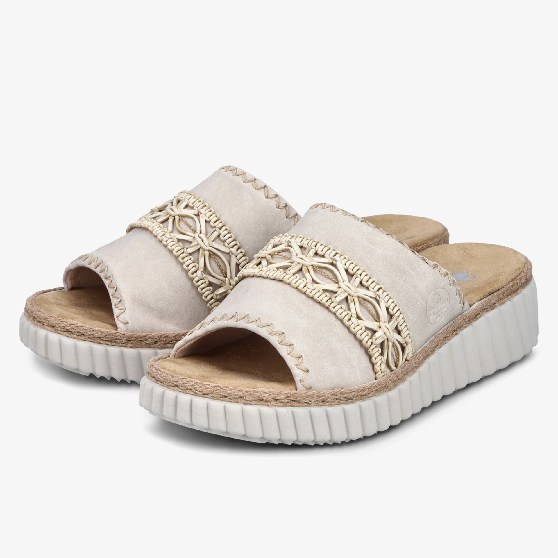 Bequeme Sandalen mit offenem Zehenbereich und dekorativem Blumenmuster auf gepolsterter Sohle