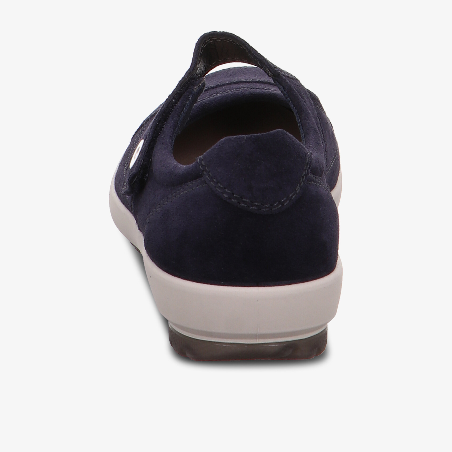 Eleganter dunkelblauer Schuh mit rutschfester Sohle, ideal für komfortables Tragen im Alltag.