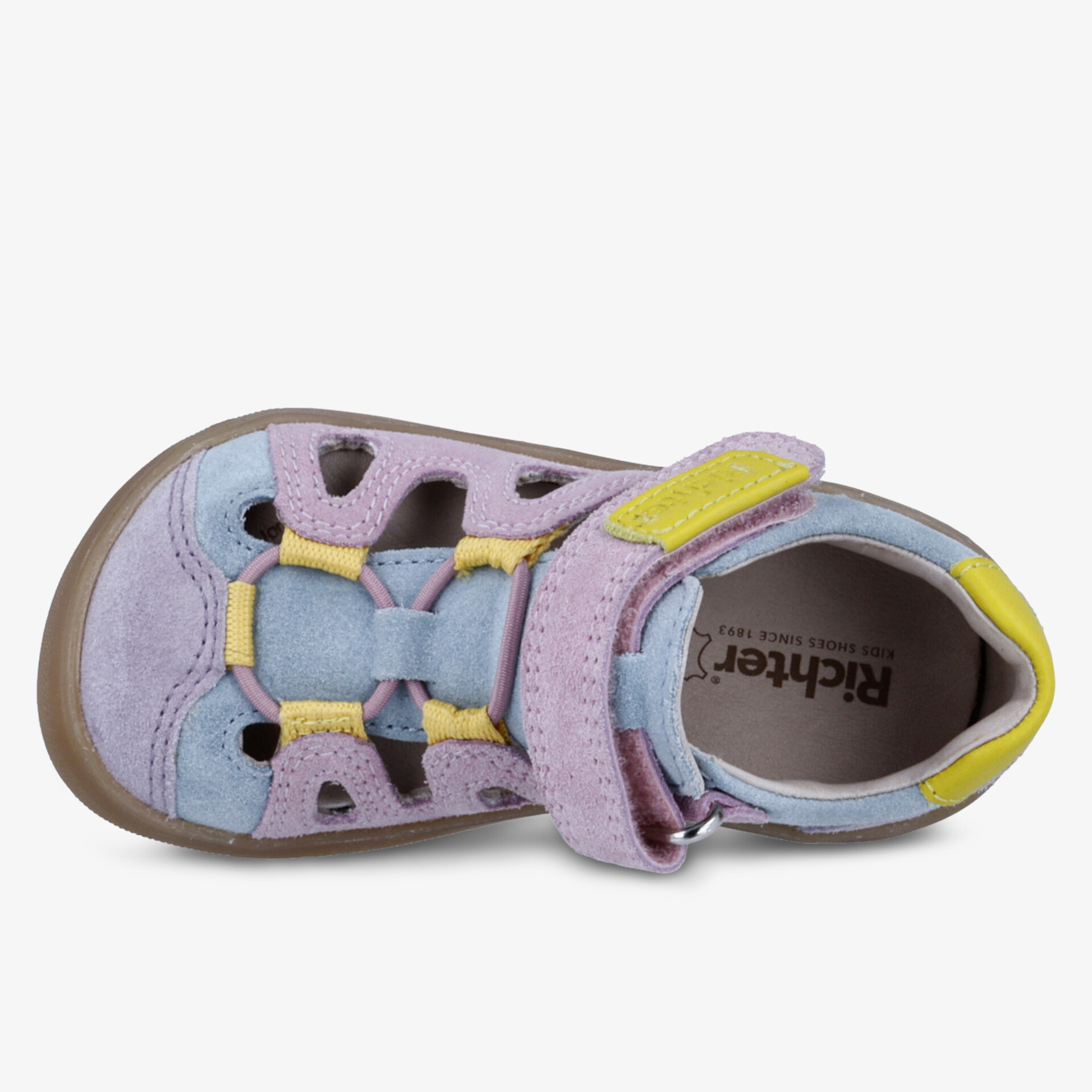 Bequemer, bunter Schuh mit Klettverschluss, ideal für vielseitigen Komfort und Strapazierfähigkeit.