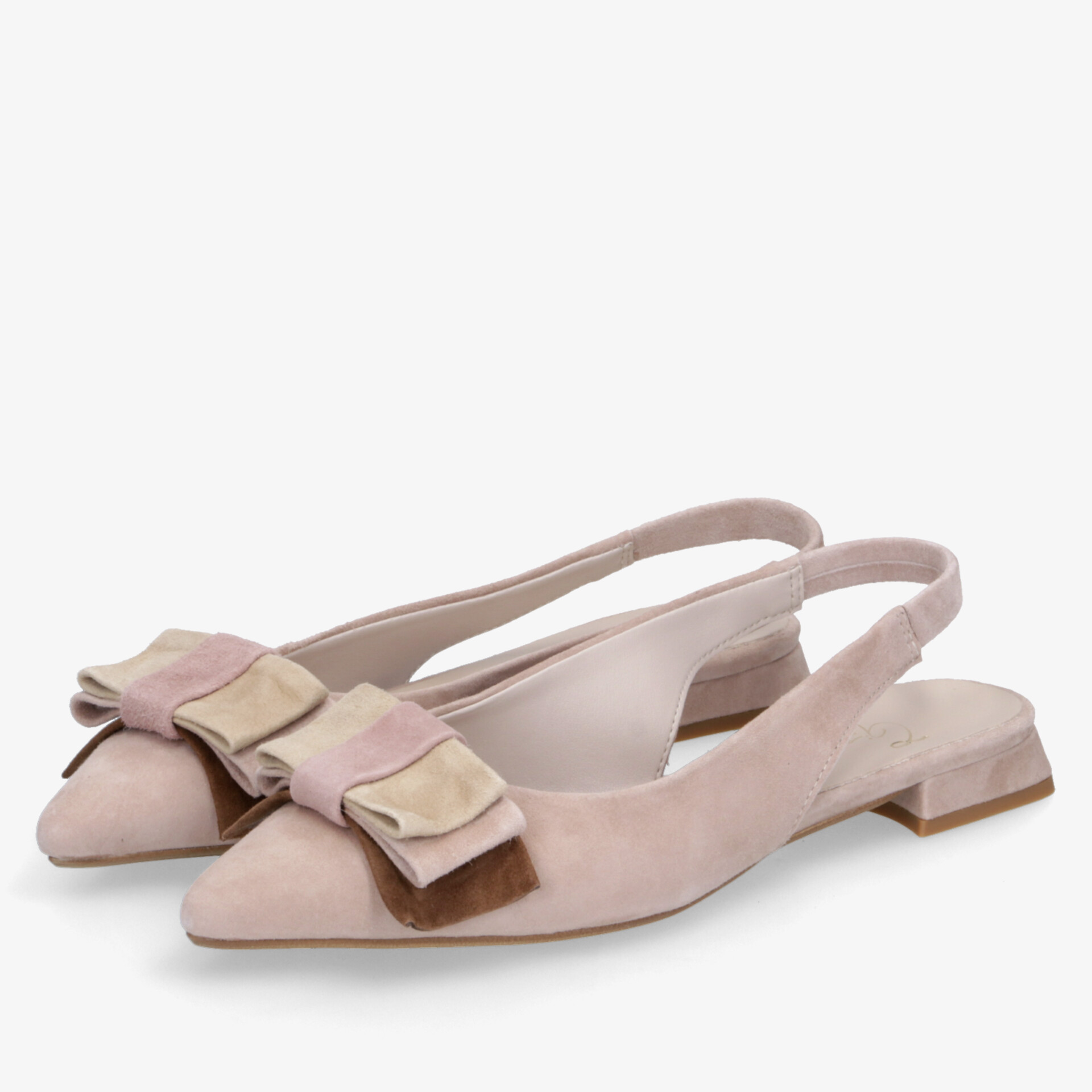 Elegante rosa Ballerinas mit Schleife, spitzem Zehenbereich und flachem Absatz, bequem und modisch