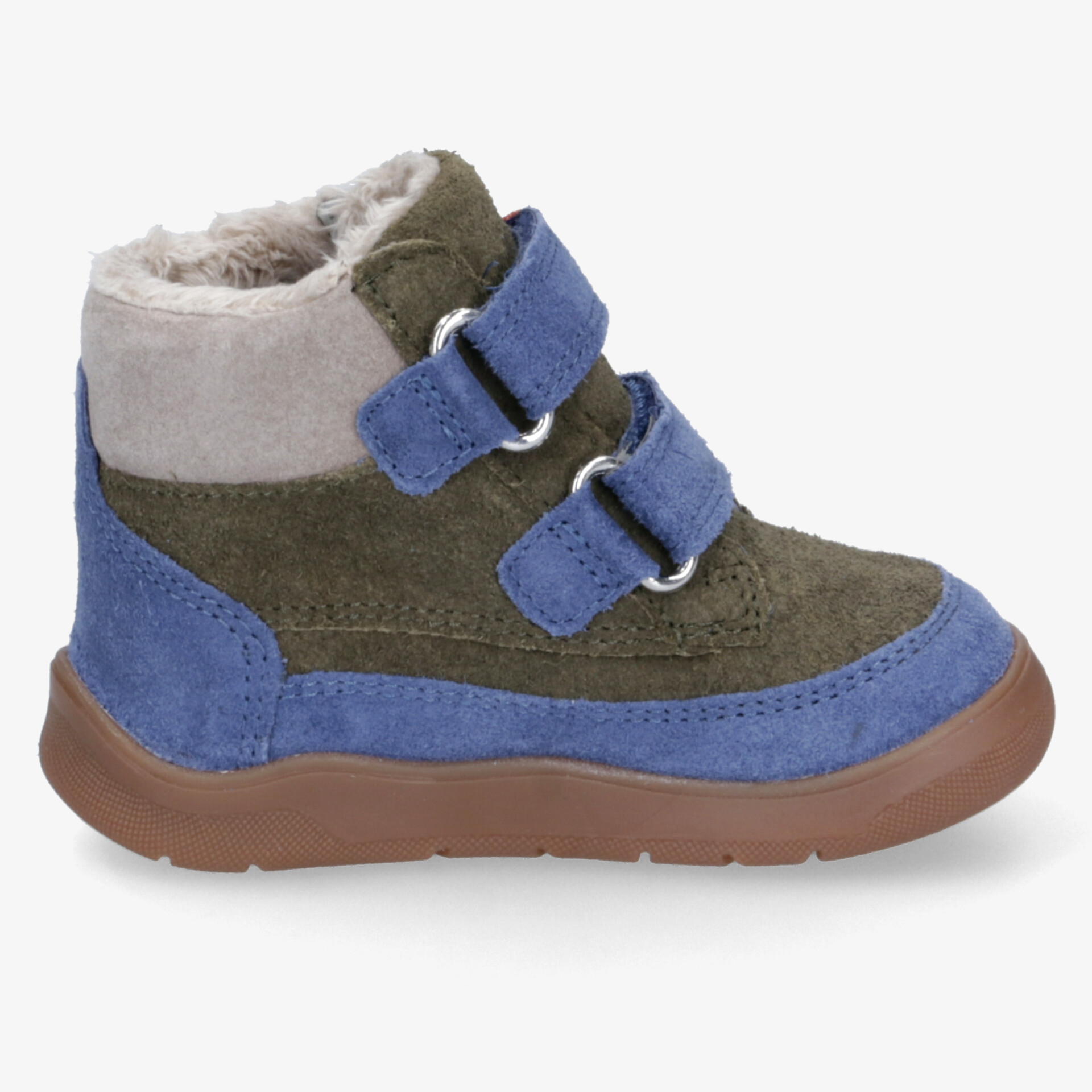 Warmer, bequemer Kinderschuh mit flexiblem Profil, verstellbaren Riemen und weichem Innenfutter für sicheren Halt