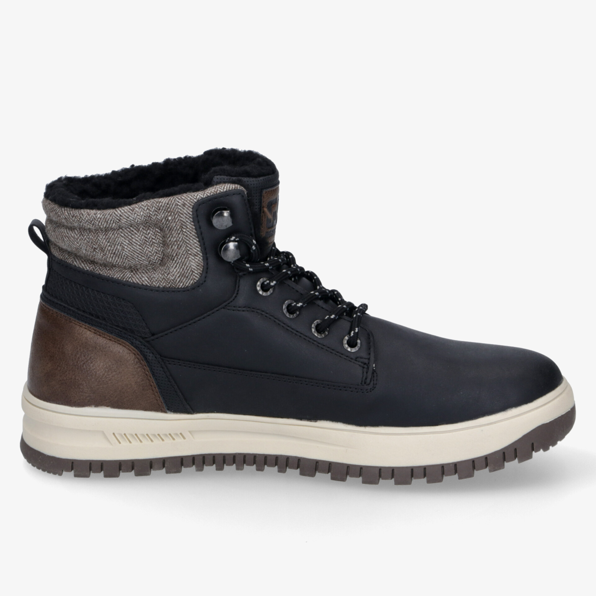 Robuster Winterstiefel mit warmem Futter und rutschfester Sohle, ideal für kalte Tage.