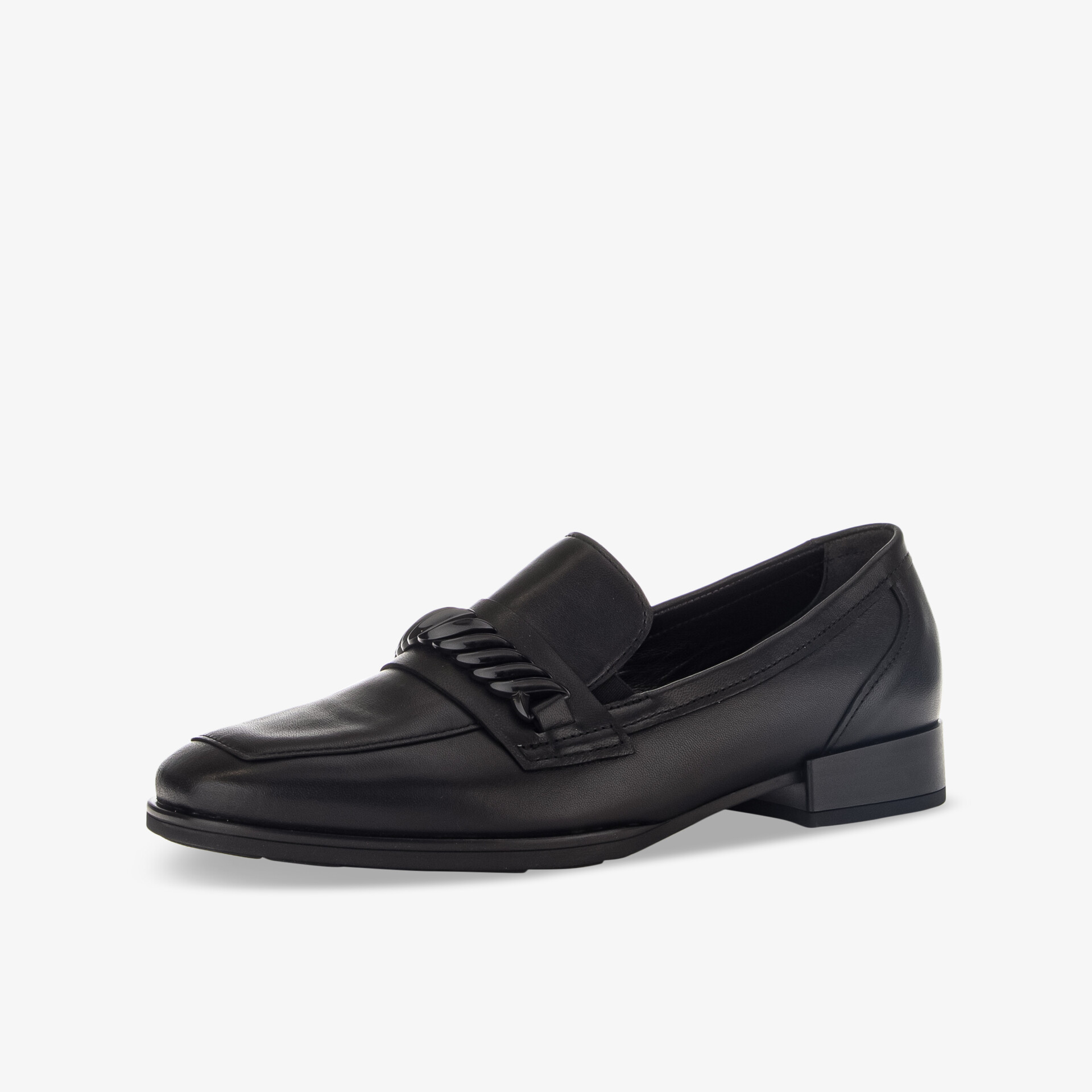 Eleganter schwarzer Lederloafers mit klassischem Design und komfortabler Passform. Vielseitig und stilvoll für jeden Anlass.
