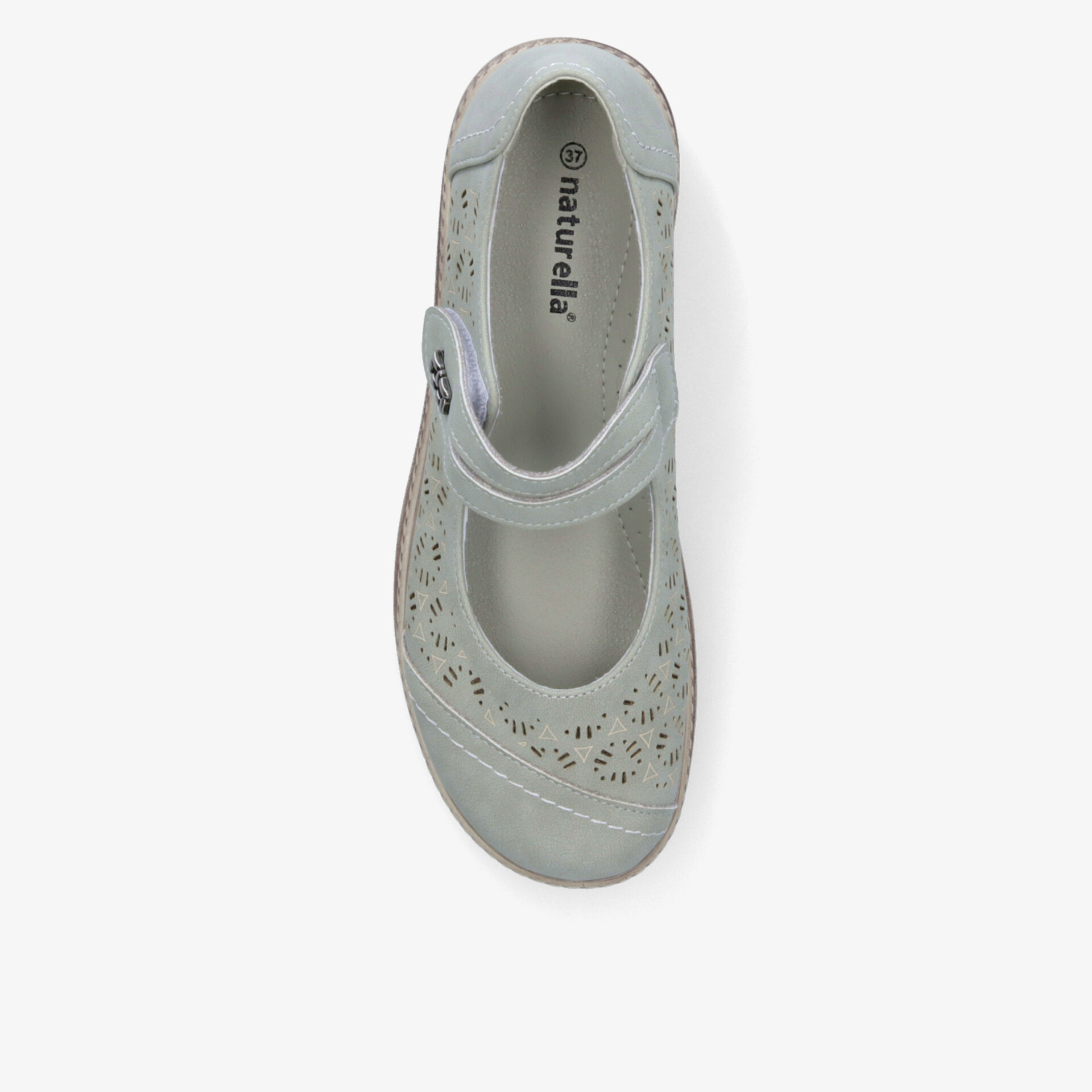 Eleganter Schuh mit perforiertem Design und Schnalle, ideal für vielseitige Anlässe.