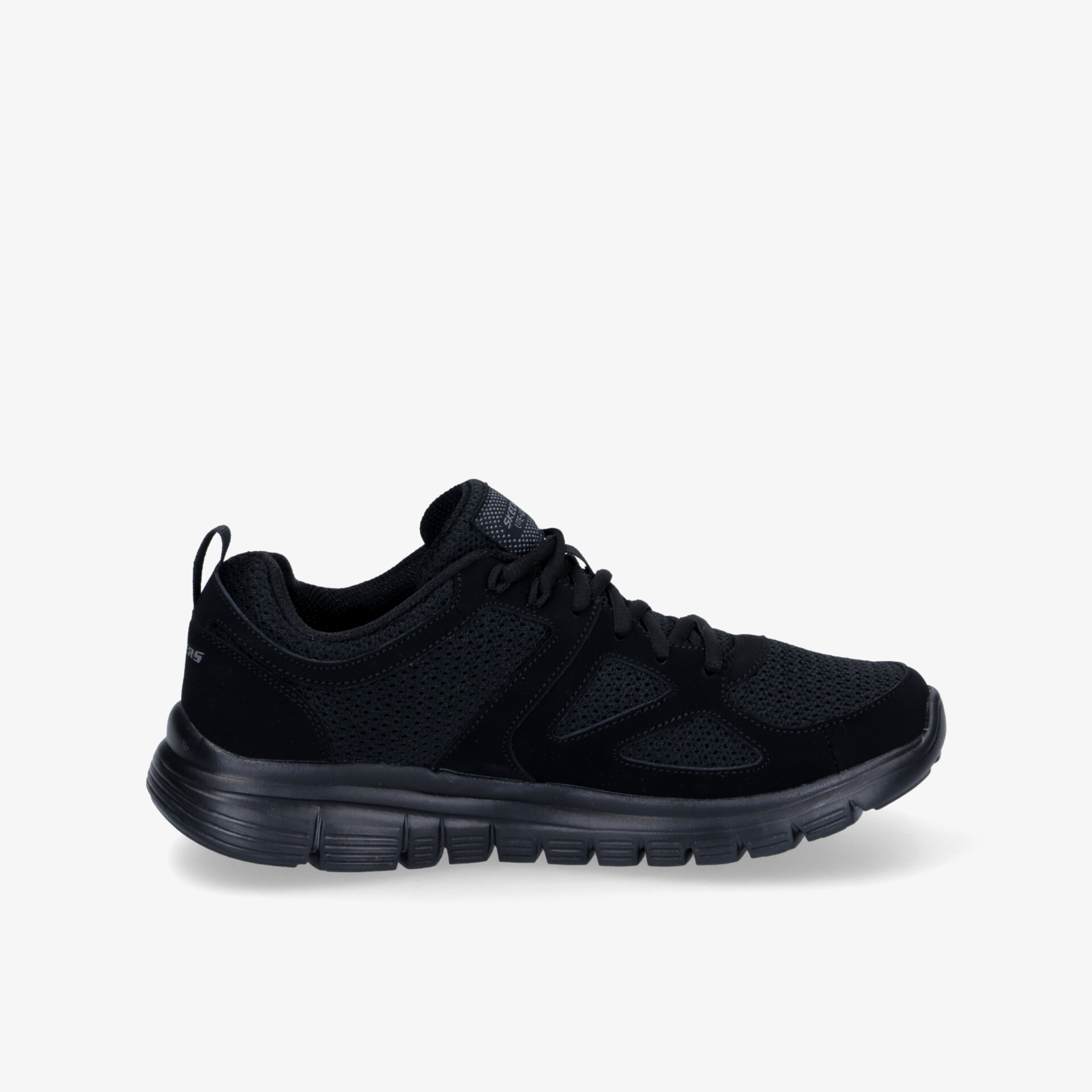 Leichter, schwarzer Sneaker mit flexibler Sohle und atmungsaktivem Material für optimalen Tragekomfort.