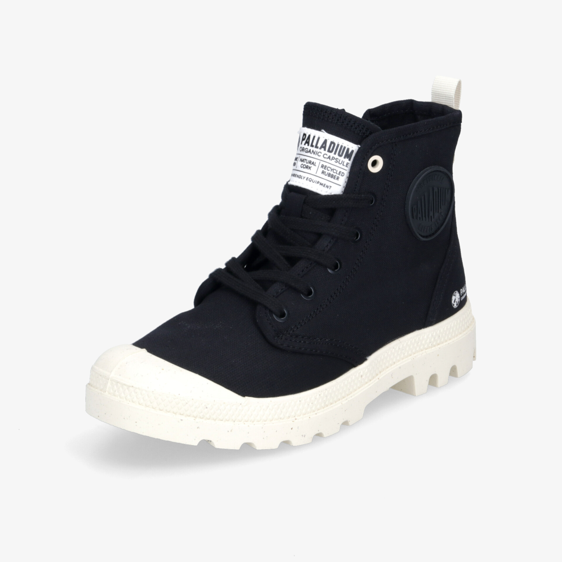 Stilvoller, schwarzer Sneaker mit weißer Sohle, ideal für urbanen Look und maximalen Komfort