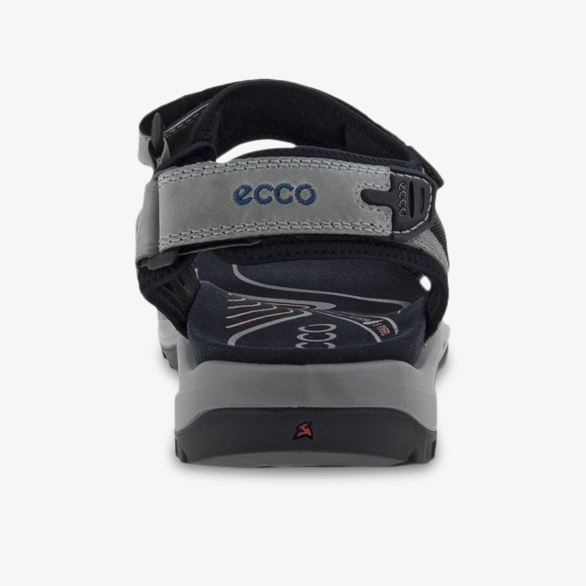 Rückansicht einer bequemen, verstellbaren Sandale mit gepolstertem Riemen und robuster Sohle.