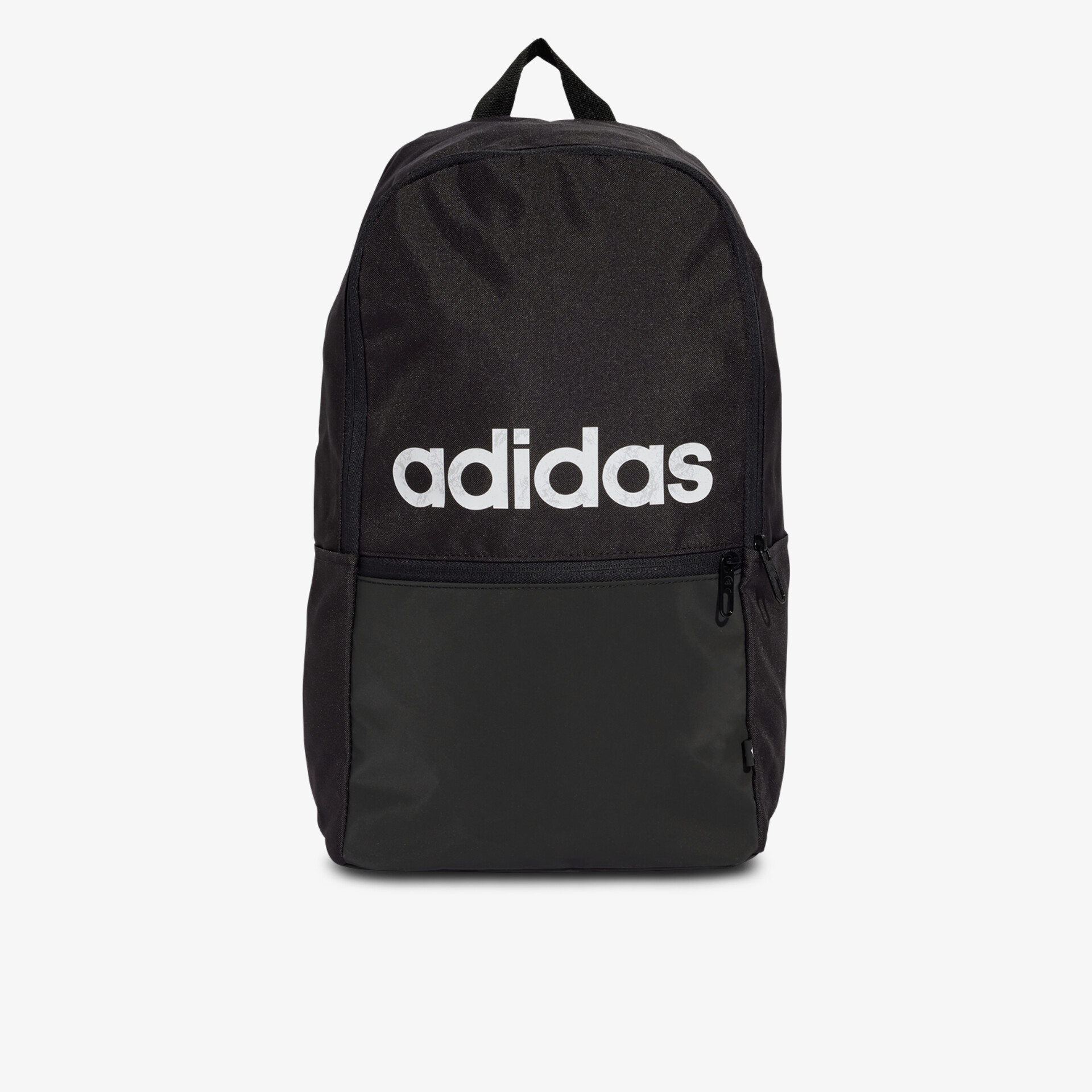 Schwarzer Adidas Rucksack mit geräumigem Hauptfach und seitlichen Taschen, ideal für Alltag und Reisen