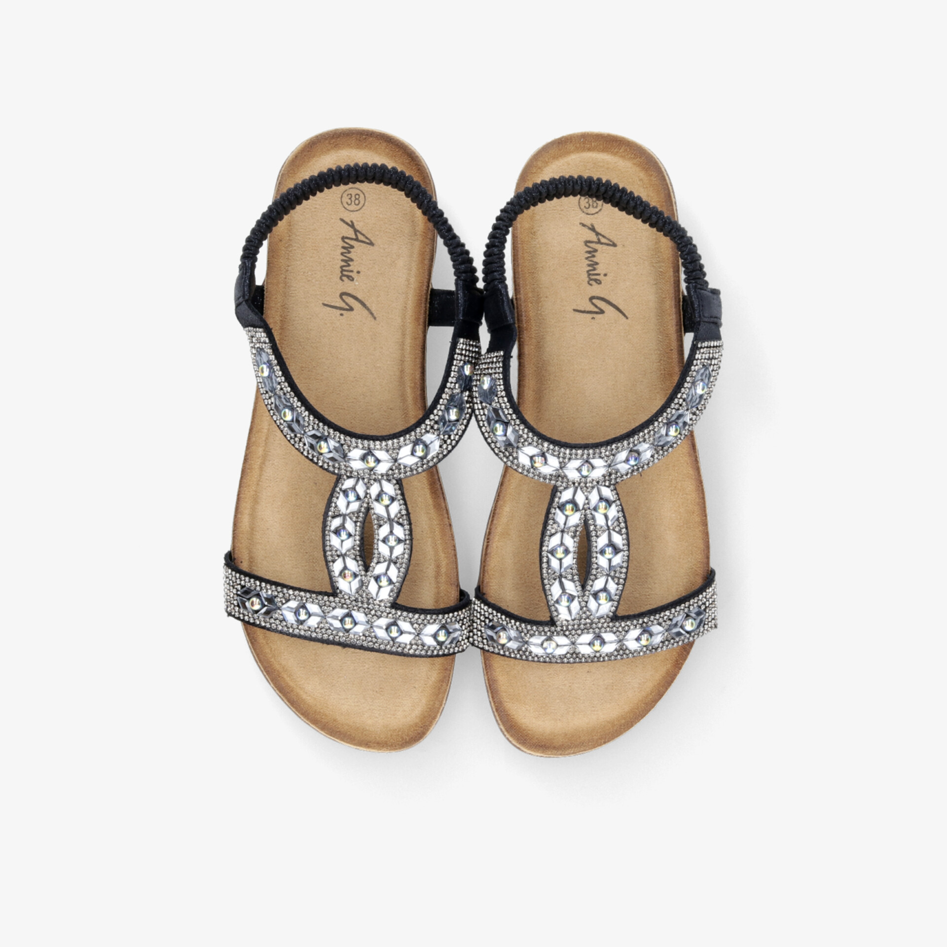 Bequeme Sandalen mit glitzernden Verzierungen und verstellbarem Riemen für eleganten und sicheren Halt