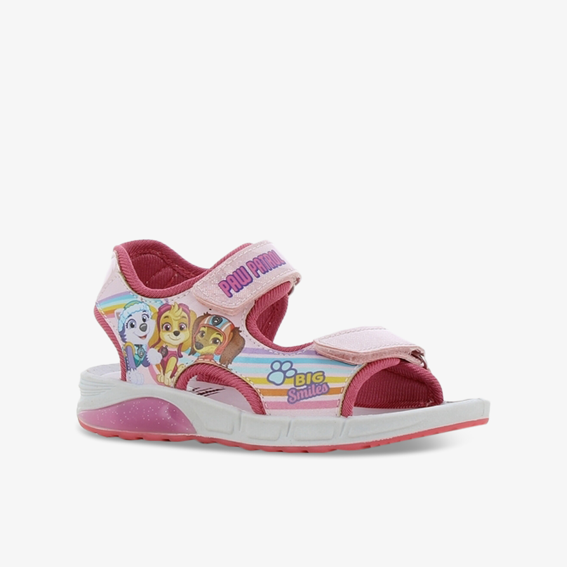 Leichte rosa Kinder-Sandale mit verstellbarem Klettverschluss und bequemer Passform für den Sommer