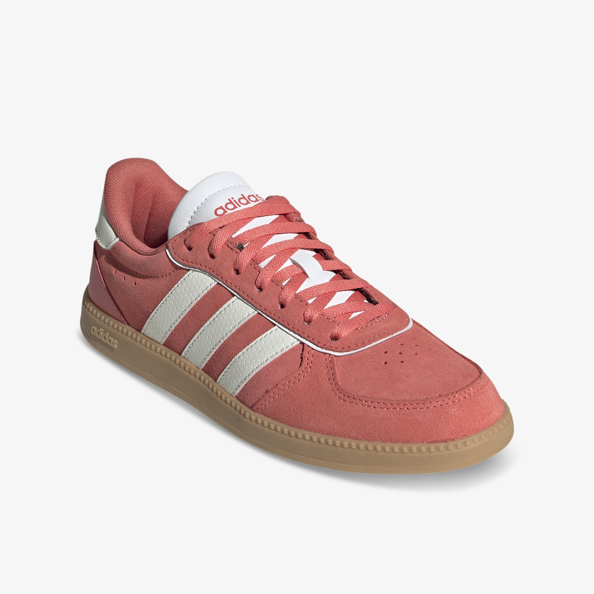 Rosa Sneaker mit weißer Sohle und Streifen, sportlich und bequem, ideal für Alltag und Freizeit