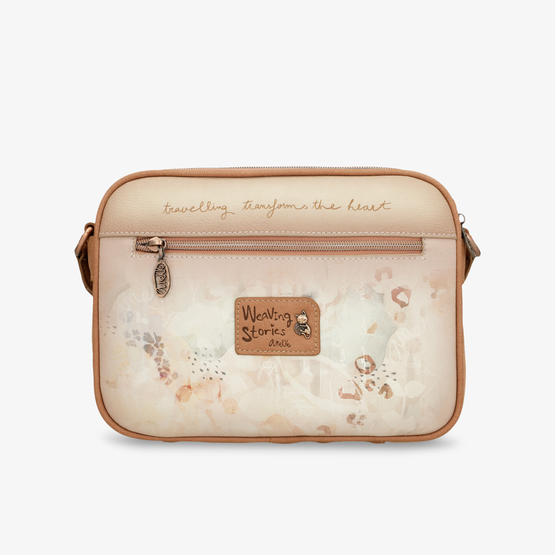 leichte Umhängetasche mit feiner Struktur und praktischem Reißverschlussfach, dezentes und modernes Design