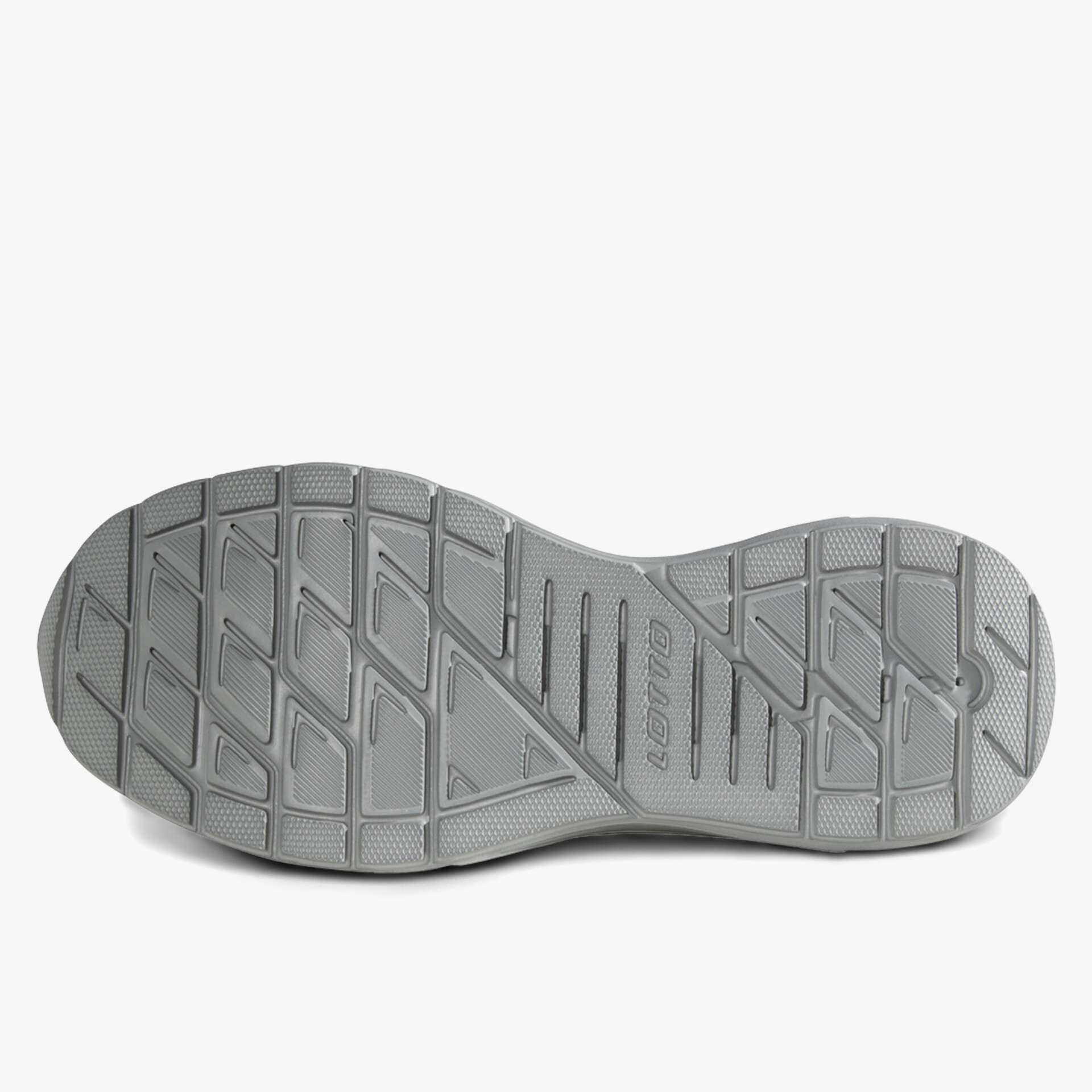 Robuste graue Schuhsohle mit rutschfestem Profil für optimalen Halt und hohe Abriebfestigkeit