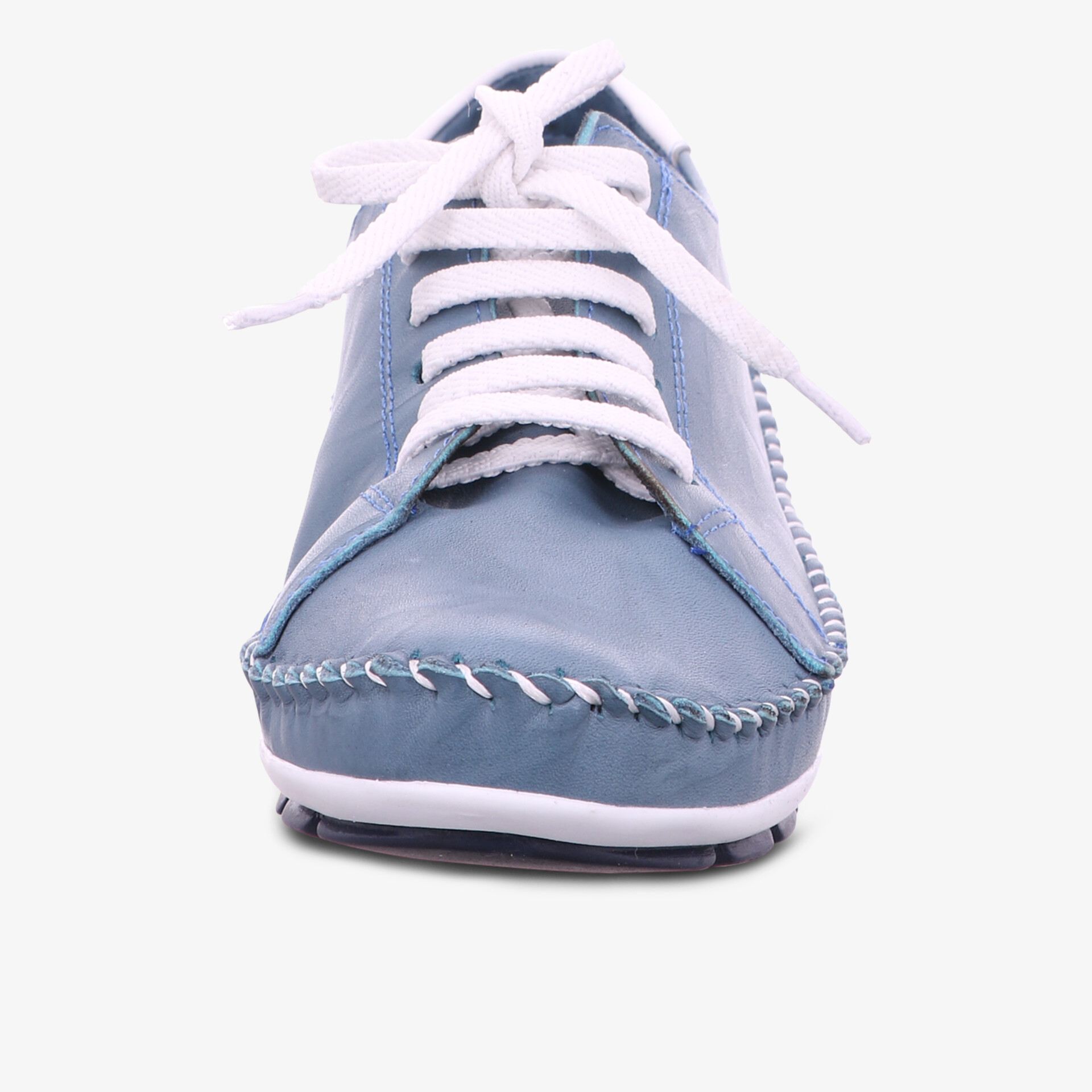 Lässiger blauer Schnürschuh mit komfortabler Passform und weißer Sohle. Trendiges, strapazierfähiges Design.