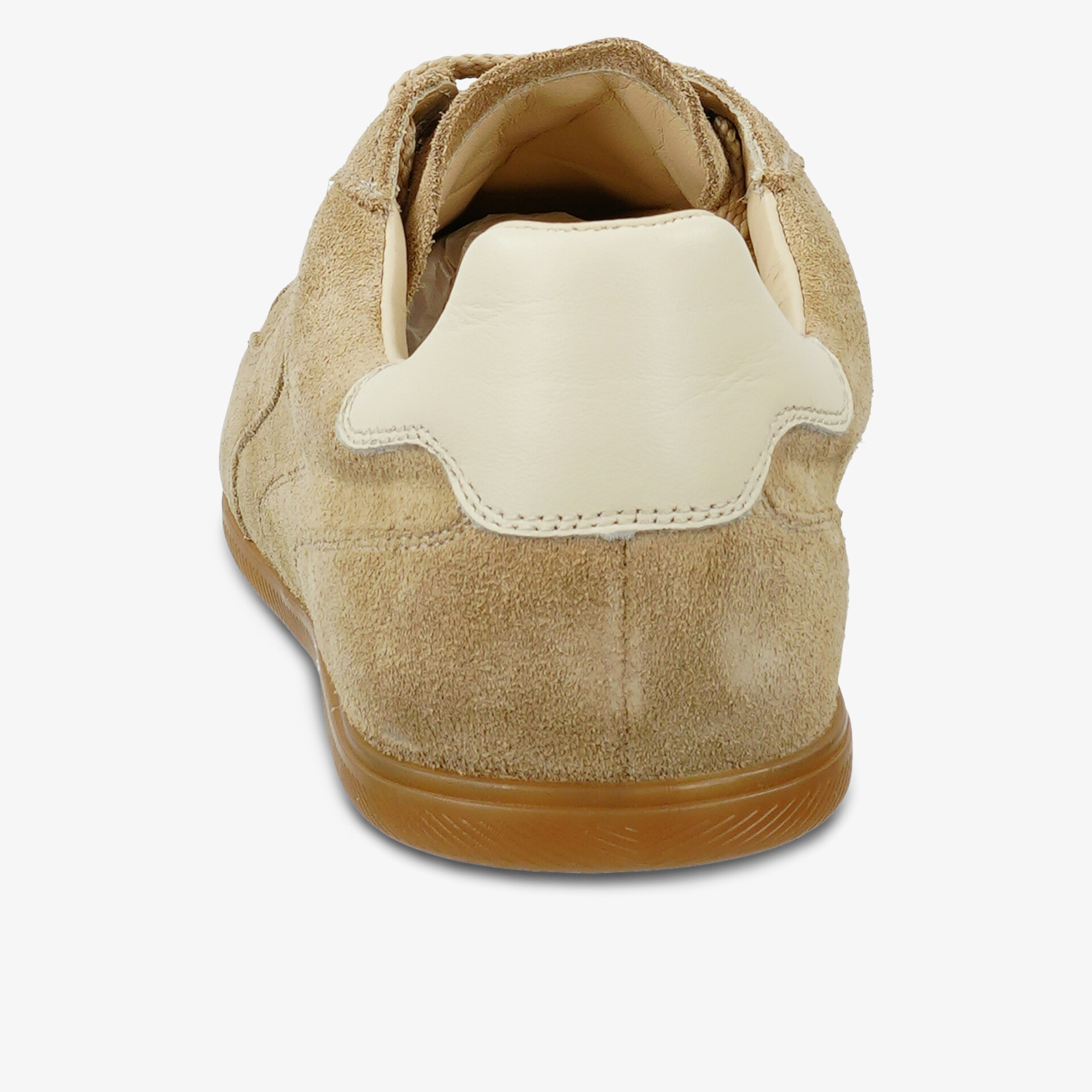 Eleganter Schuh aus Veloursleder mit gepolstertem Rand und rutschfester Sohle.