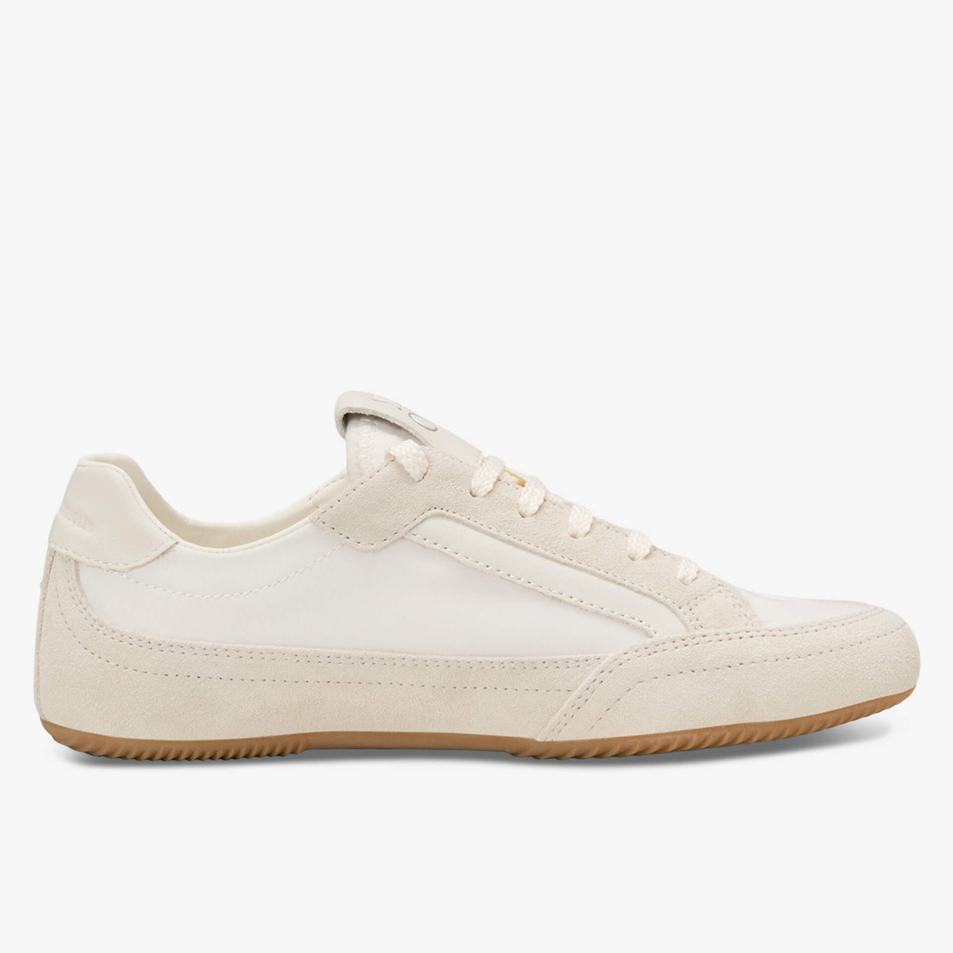 Seitliche Ansicht eines leichten, bequemen Sneakers mit atmungsaktivem Material und flexibler Sohle