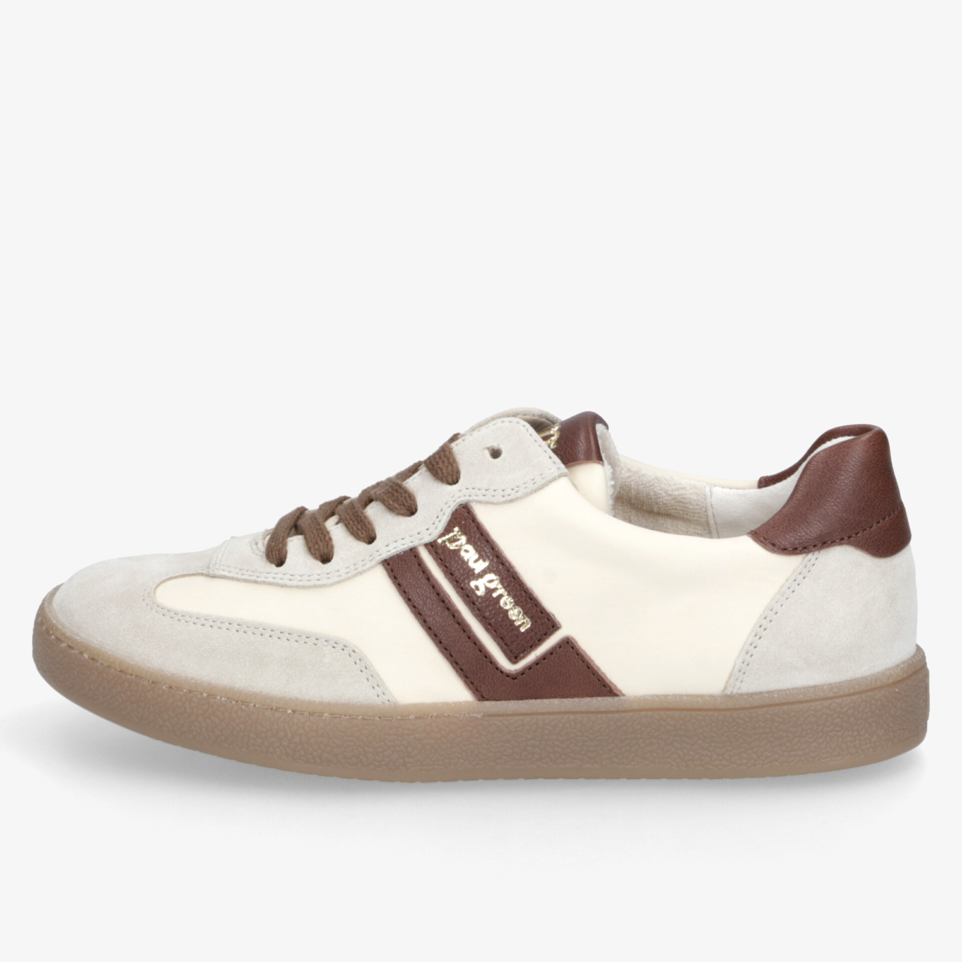 Stilvolle Schuhe mit braunen Lederdetails und bequemer Passform im modernen Retro-Look.