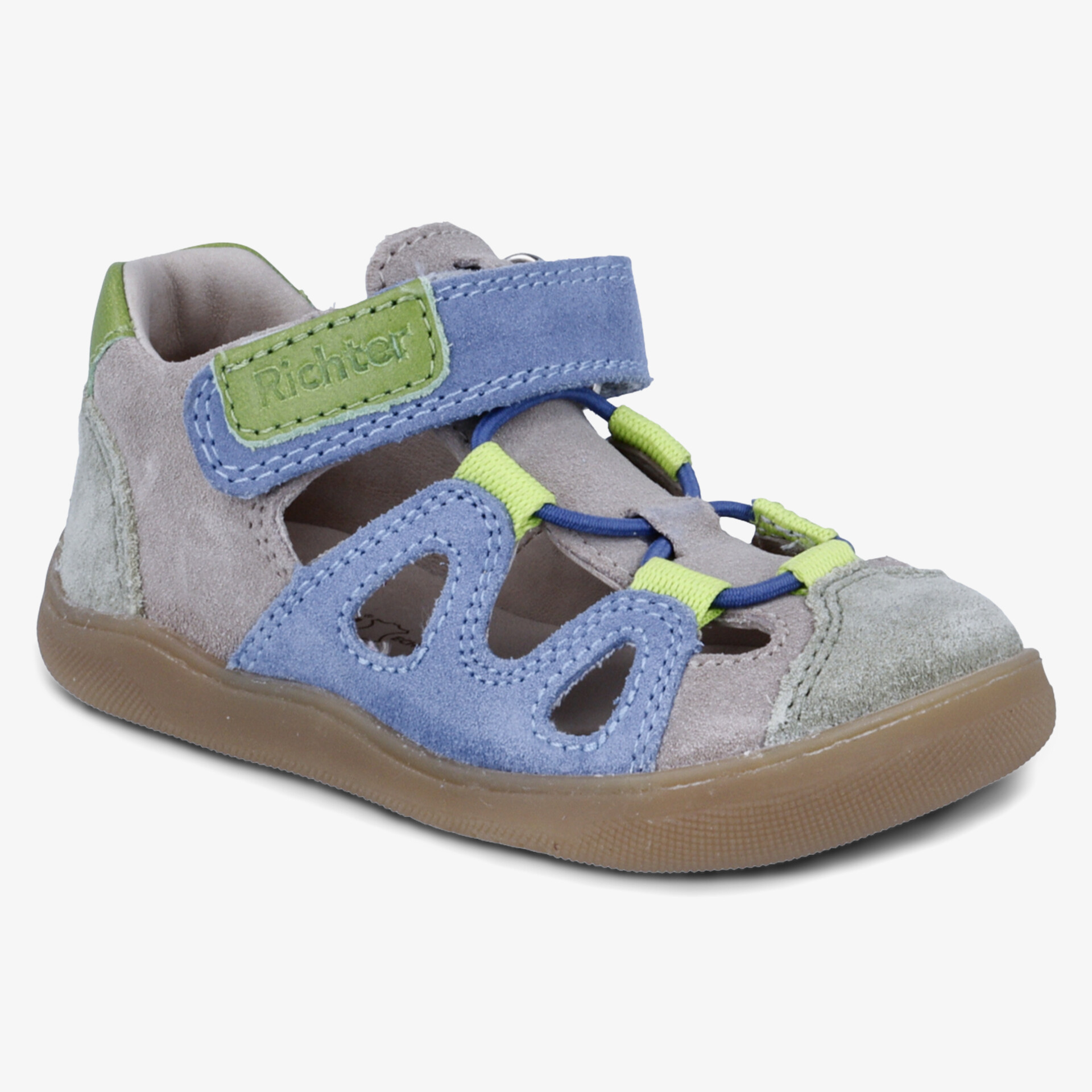 Farbenfroher Sandale mit flexiblem Klettverschluss und robuster Sohle für optimalen Komfort.