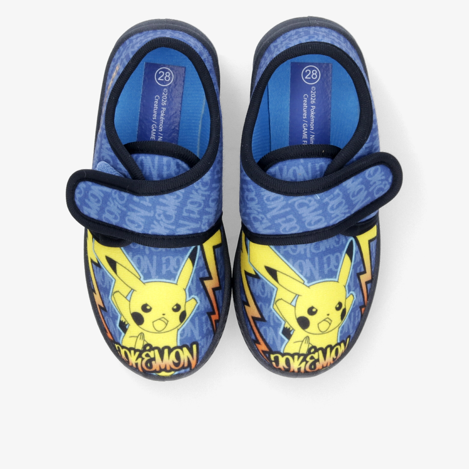 Bequeme Pokémon Hausschuhe mit Pikachu-Motiv, leicht anzuziehen dank Klettverschluss, rutschfeste Sohle