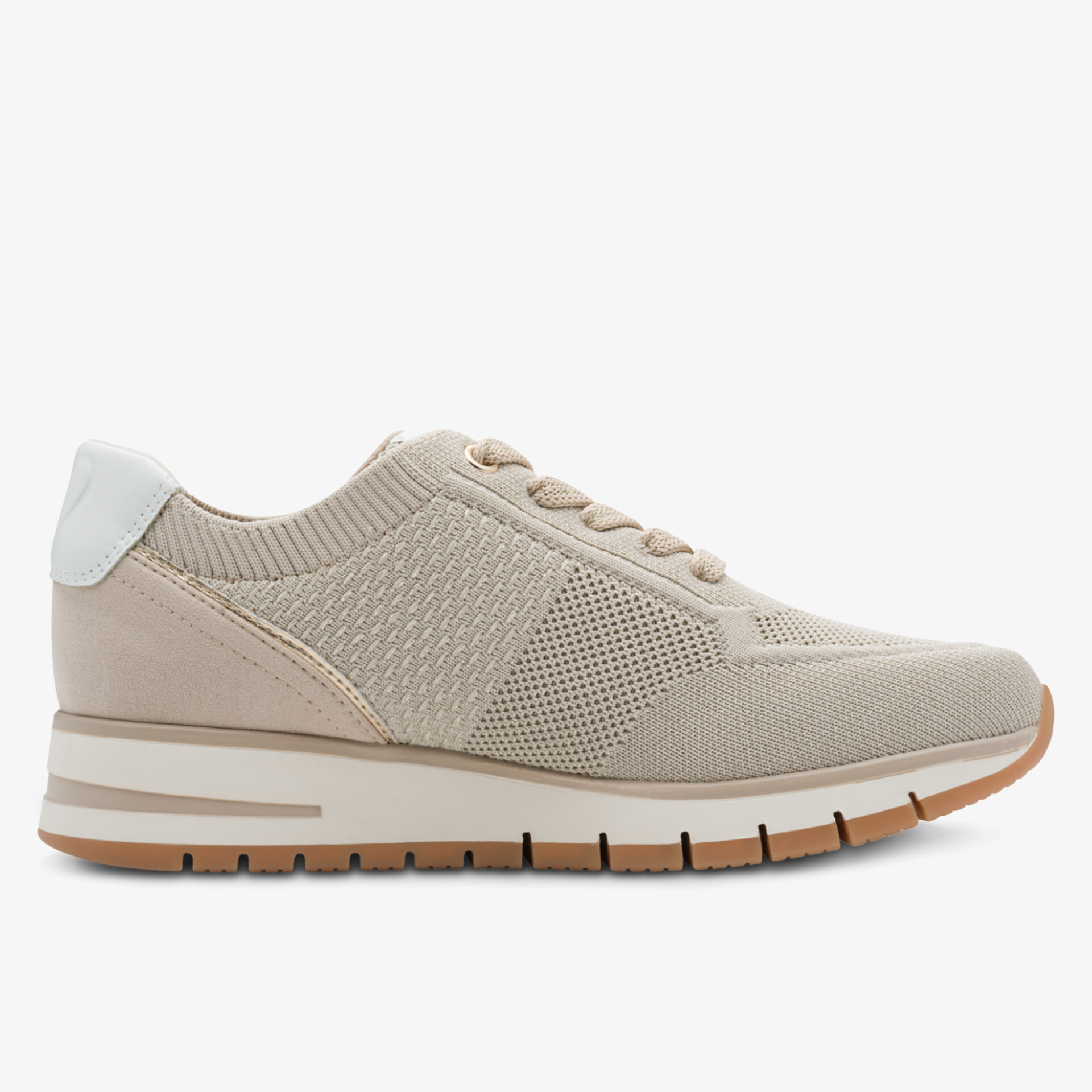 leichter Sneaker mit atmungsaktivem Mesh und rutschfester Sohle in neutraler Farbe