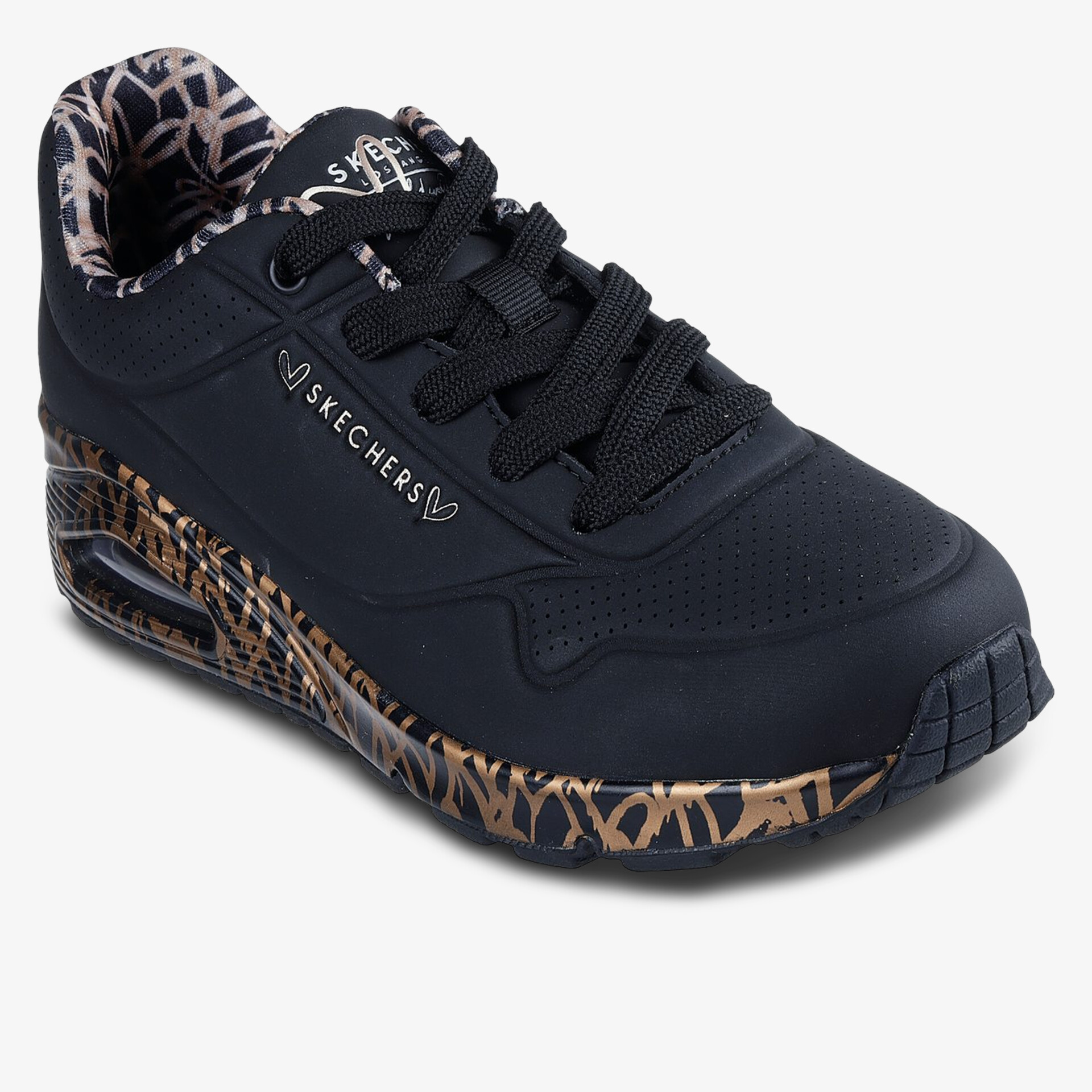 Eleganter Sneaker mit leopardenmusternder Sohle und atmungsaktivem Design für Komfort und Stil.