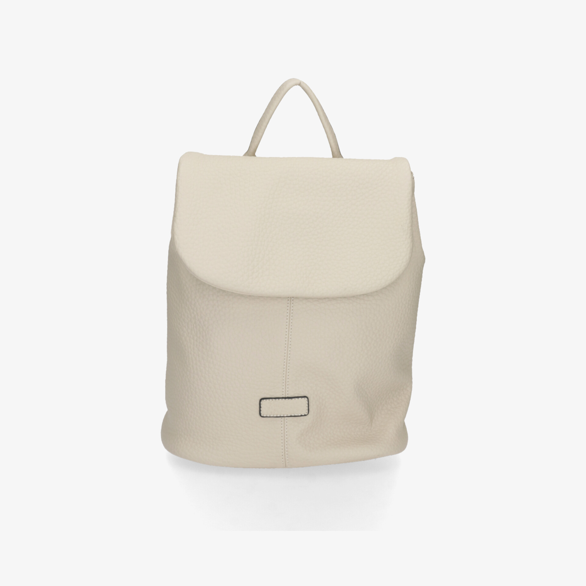 Eleganter beiger Rucksack mit praktischem Tragegriff und hochwertigem Material in klarer Frontansicht