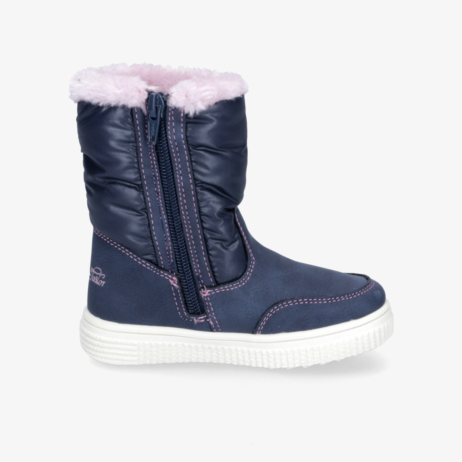 Wasserdichter Winterstiefel mit weichem Innenfutter und robustem Reißverschluss, rutschfeste weiße Sohle für sicheren Halt