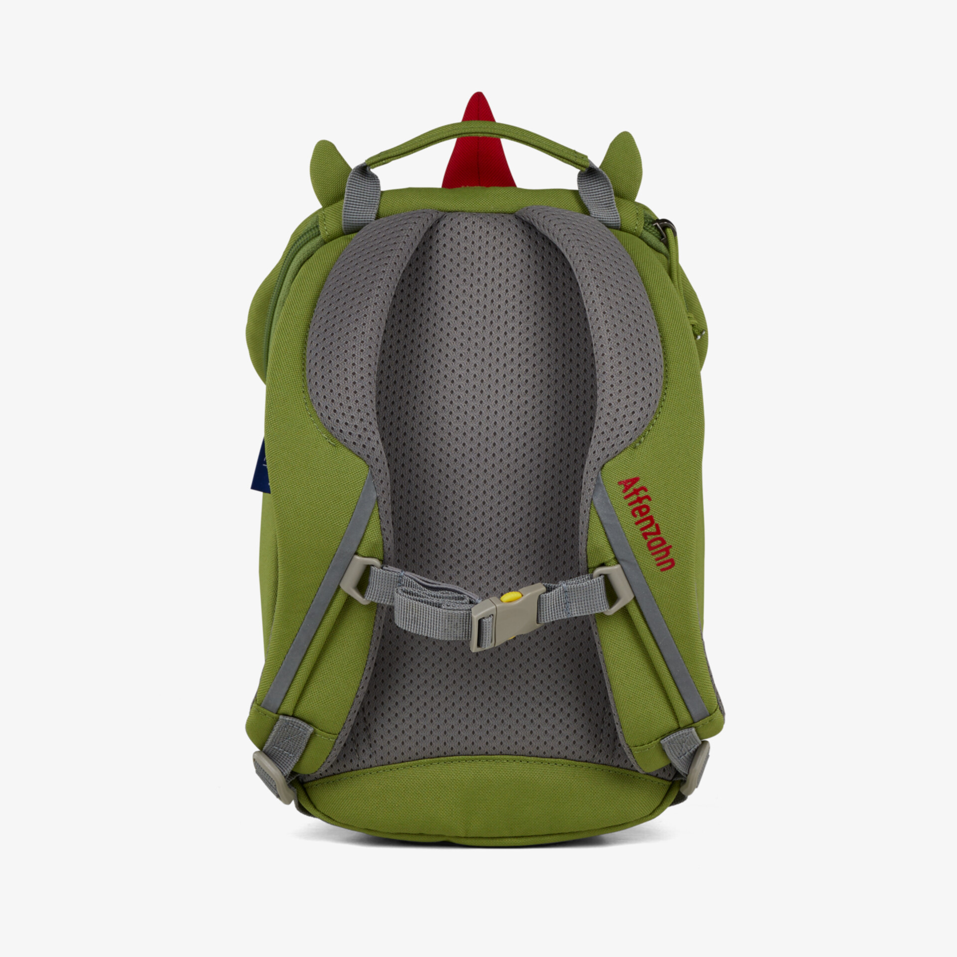 Grüner Rucksack von hinten mit gepolstertem Rücken und verstellbaren Trägern für hohen Komfort