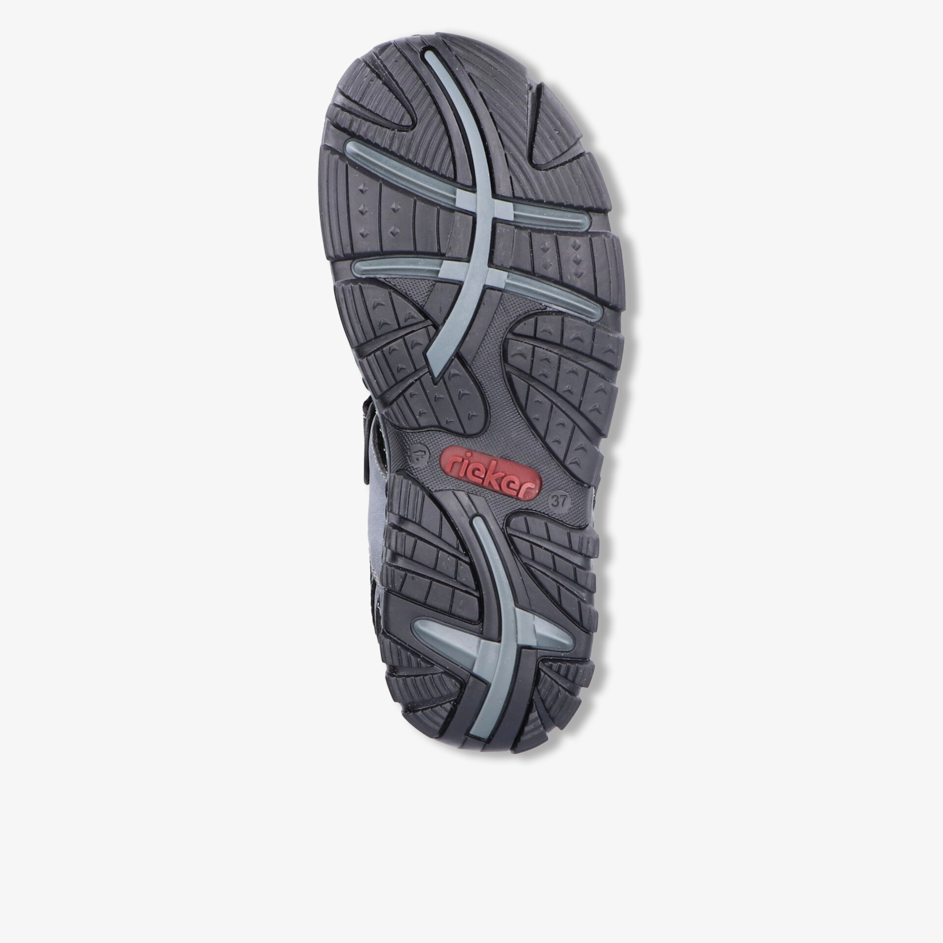 Detailansicht der robusten, rutschfesten Sohle mit tiefem Profil für sicheren Halt auf verschiedenen Untergründen