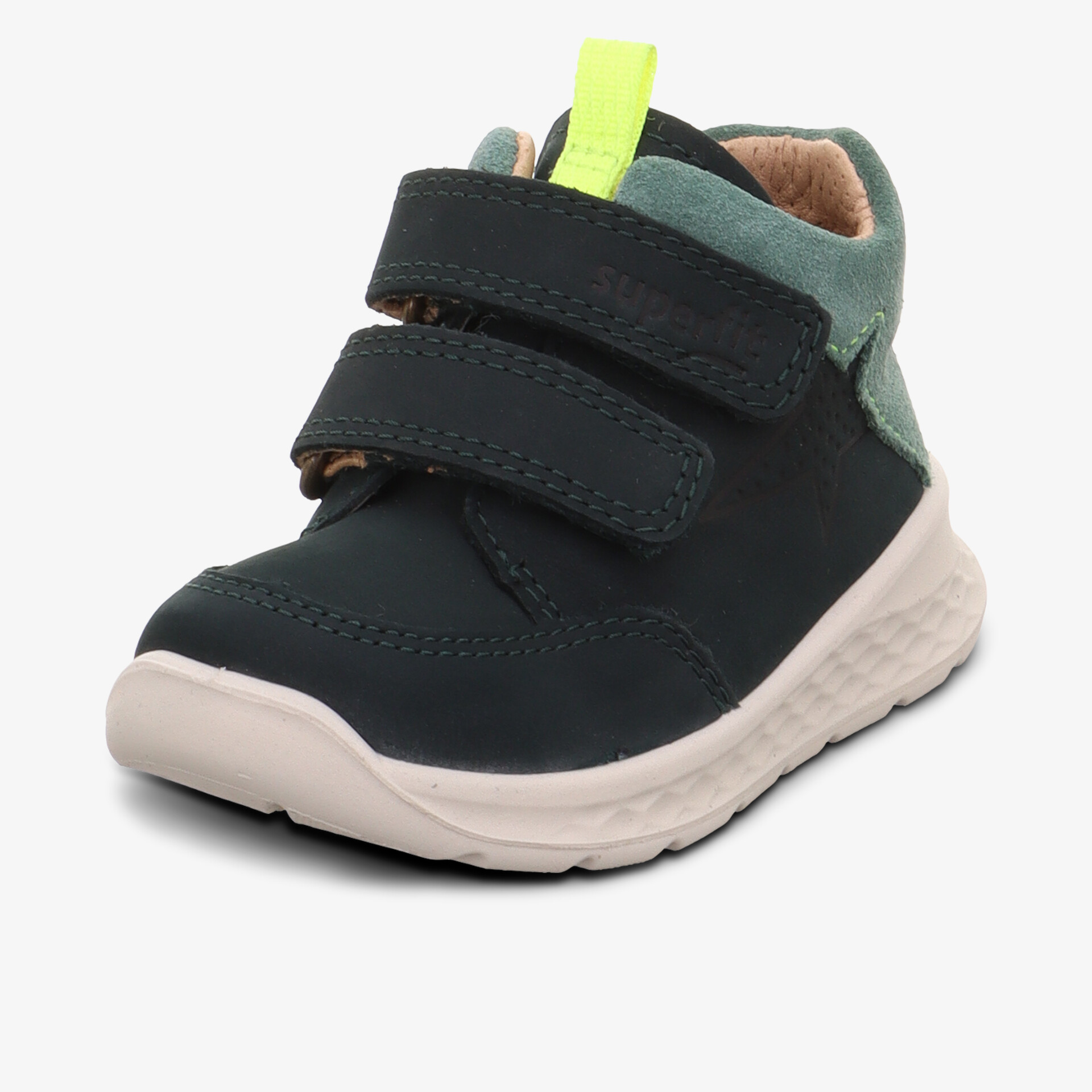 Bequemer Kinderschuh mit zwei Klettverschlüssen, weicher und flexibler Sohle für optimalen Komfort