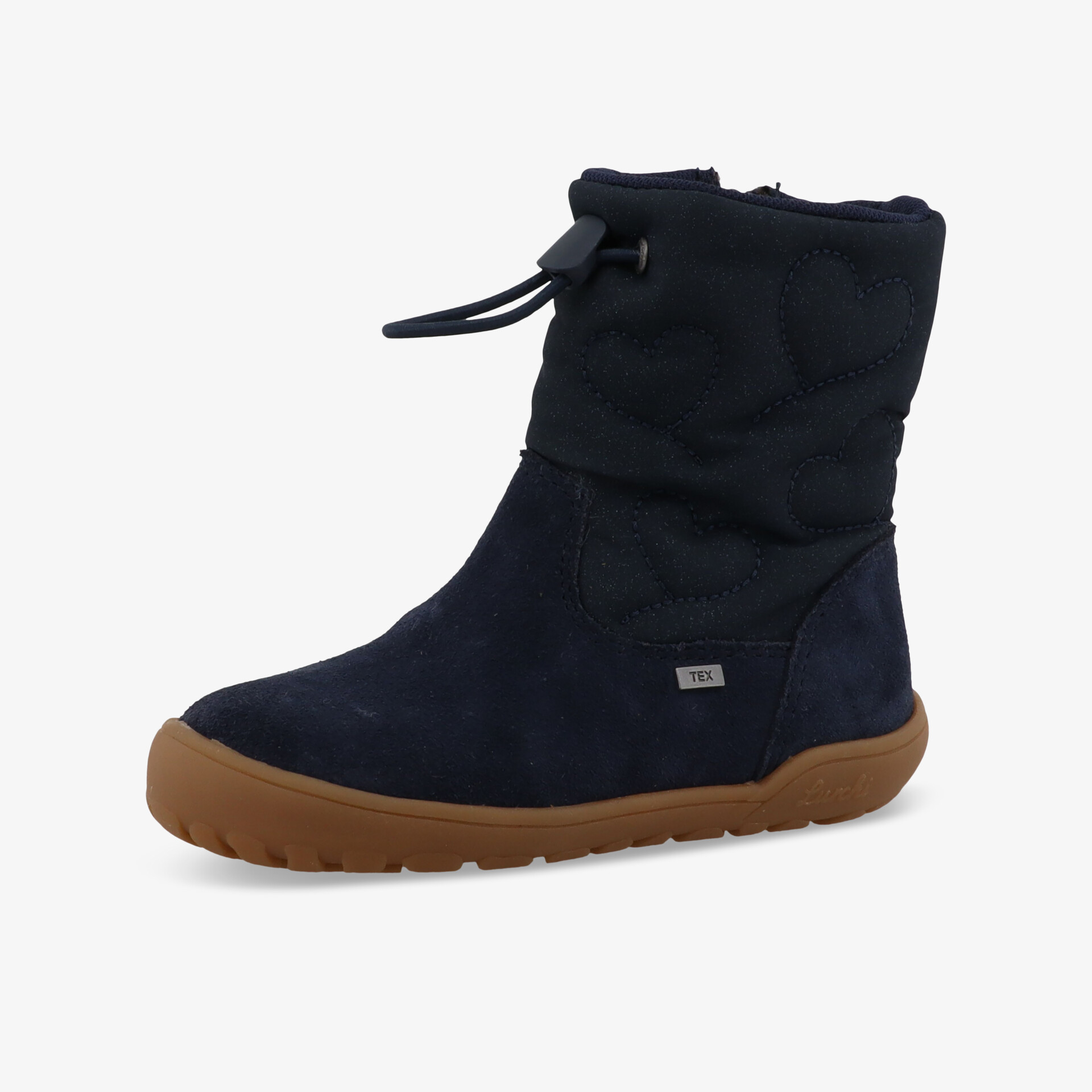 Robuster navyblauer Stiefel mit flexiblem Profil, wärmendem Material und praktischem Verschluss für Alltag und Winter