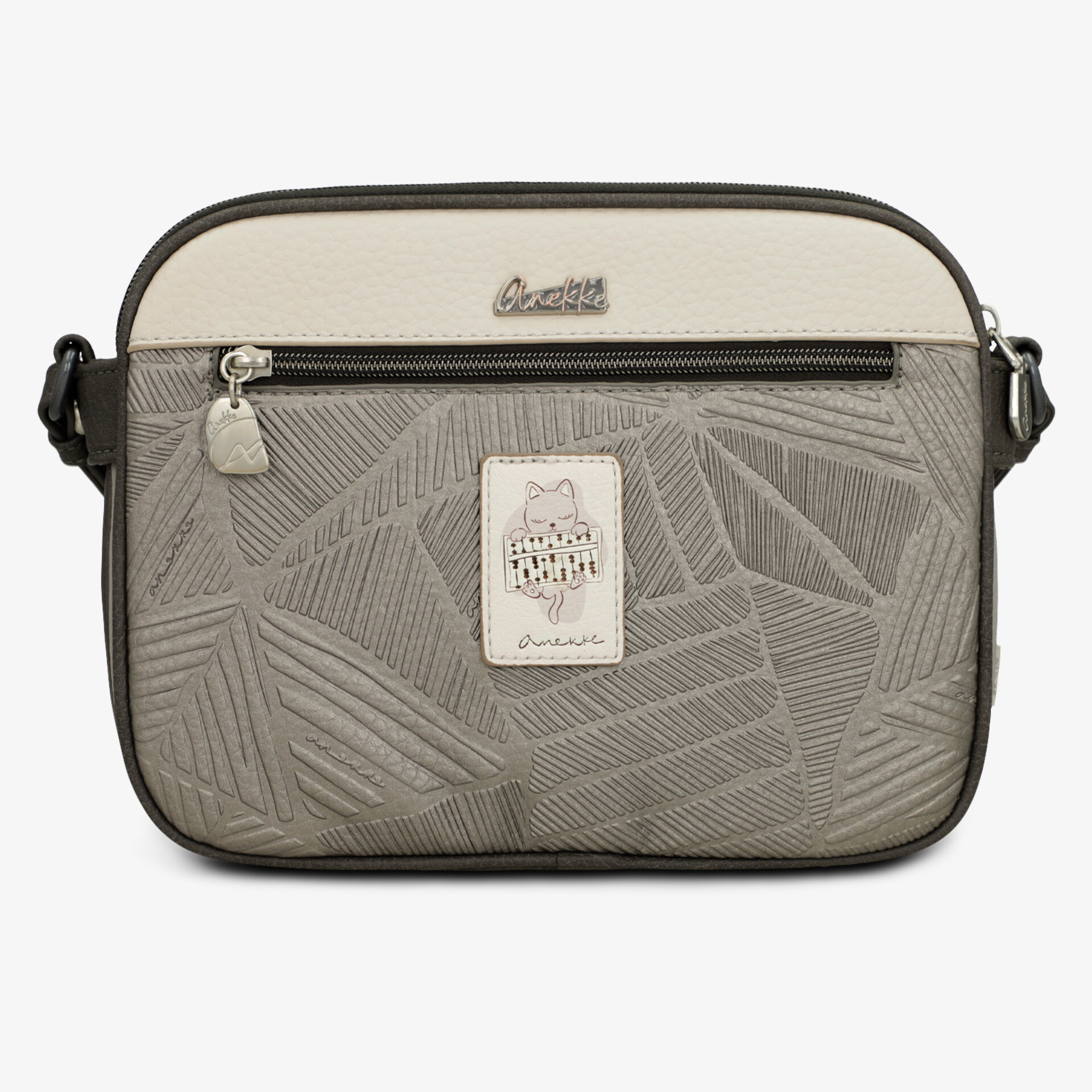 Moderne Umhängetasche mit strukturierter Oberfläche und praktischem Reißverschluss, kompakte und elegante Tasche