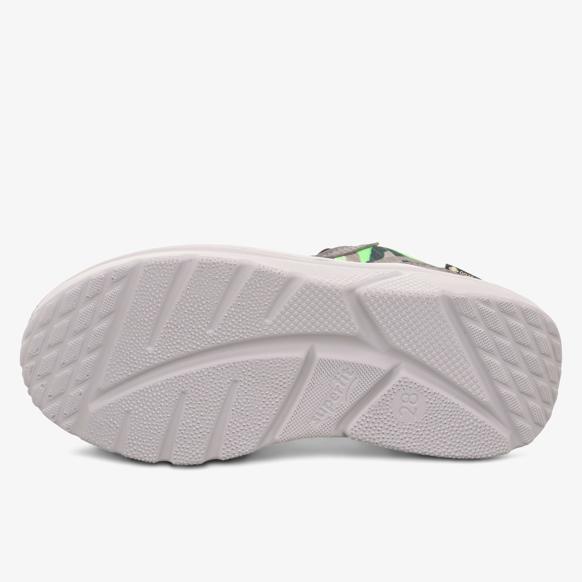 Weiß profilierte Schuhsohle mit rutschfestem Design für stabile und komfortable Schritte