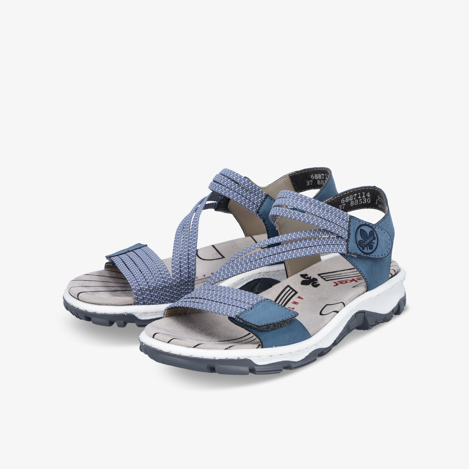 Sportliche blaue Outdoor-Sandalen mit verstellbaren Riemen und rutschfester, gepolsterter Sohle für Komfort