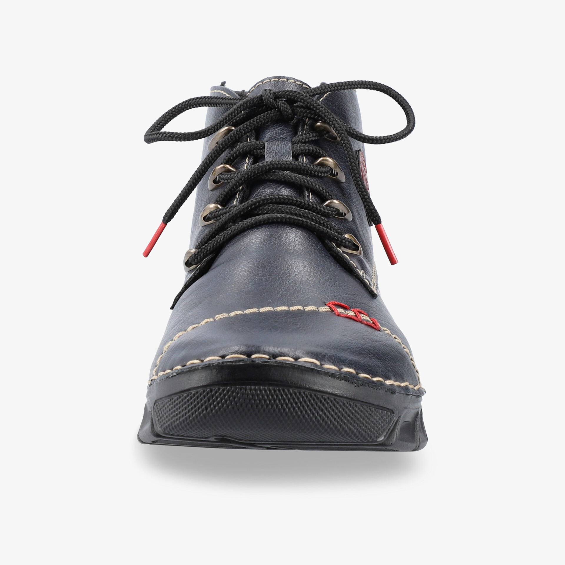 Robuster schwarzer Leder-Schnürer mit stabiler Sohle und bequemer Passform, ideal für den Alltag