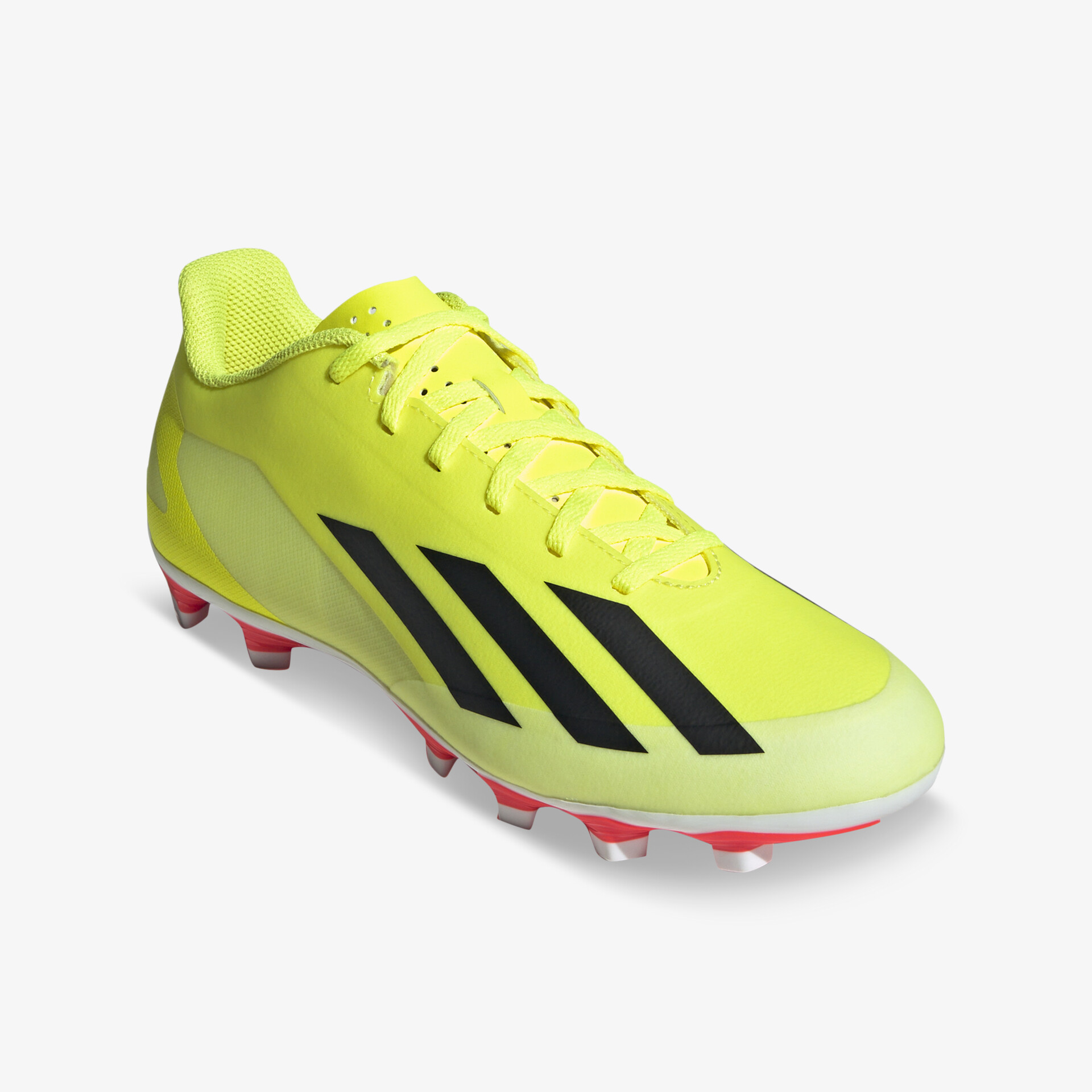 Leuchtgelber Fußballschuh mit dynamischem Design, flexibler Sohle und komfortablem, leichtem Obermaterial