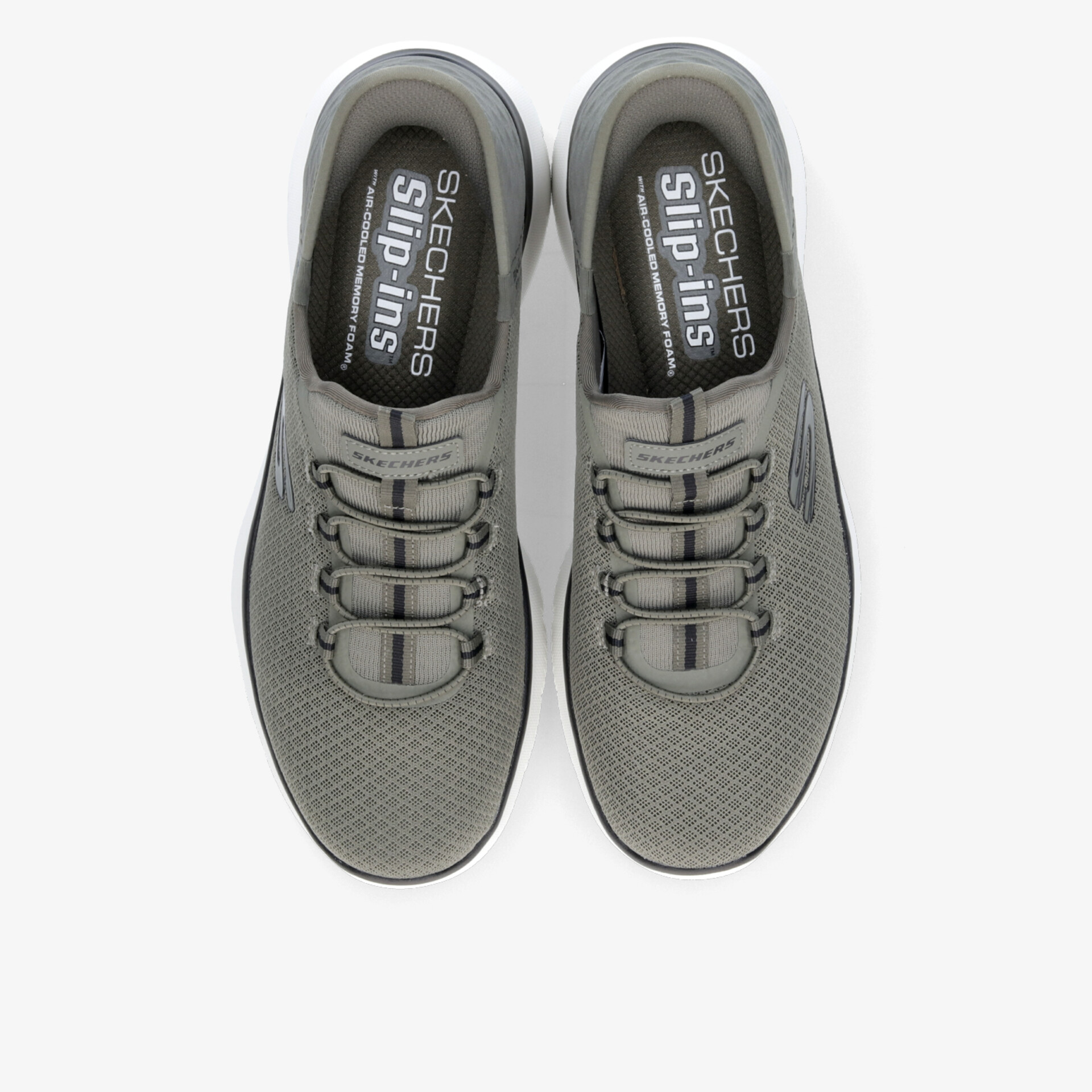 Bequeme graue Slip-On-Schuhe mit atmungsaktivem Mesh-Obermaterial und flexiblem Design für sportlichen Stil.