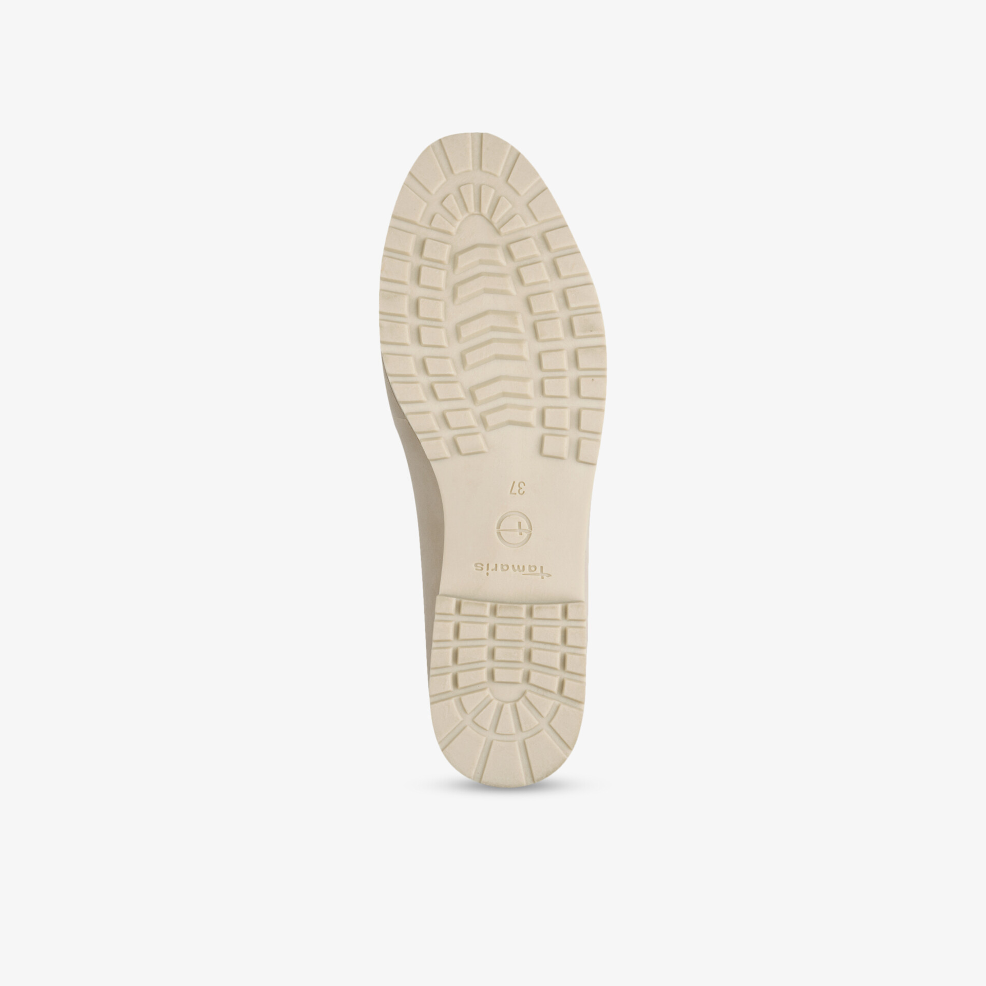 Profilierte robuste beige Sohle für sicheren und komfortablen Halt auf verschiedenen Untergründen