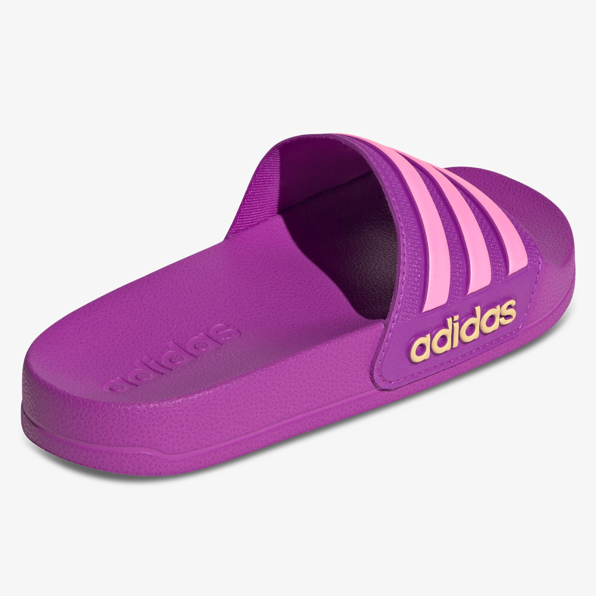 Leichte Badesandale mit weichem Fußbett und rutschfester Sohle in kräftiger Farbe