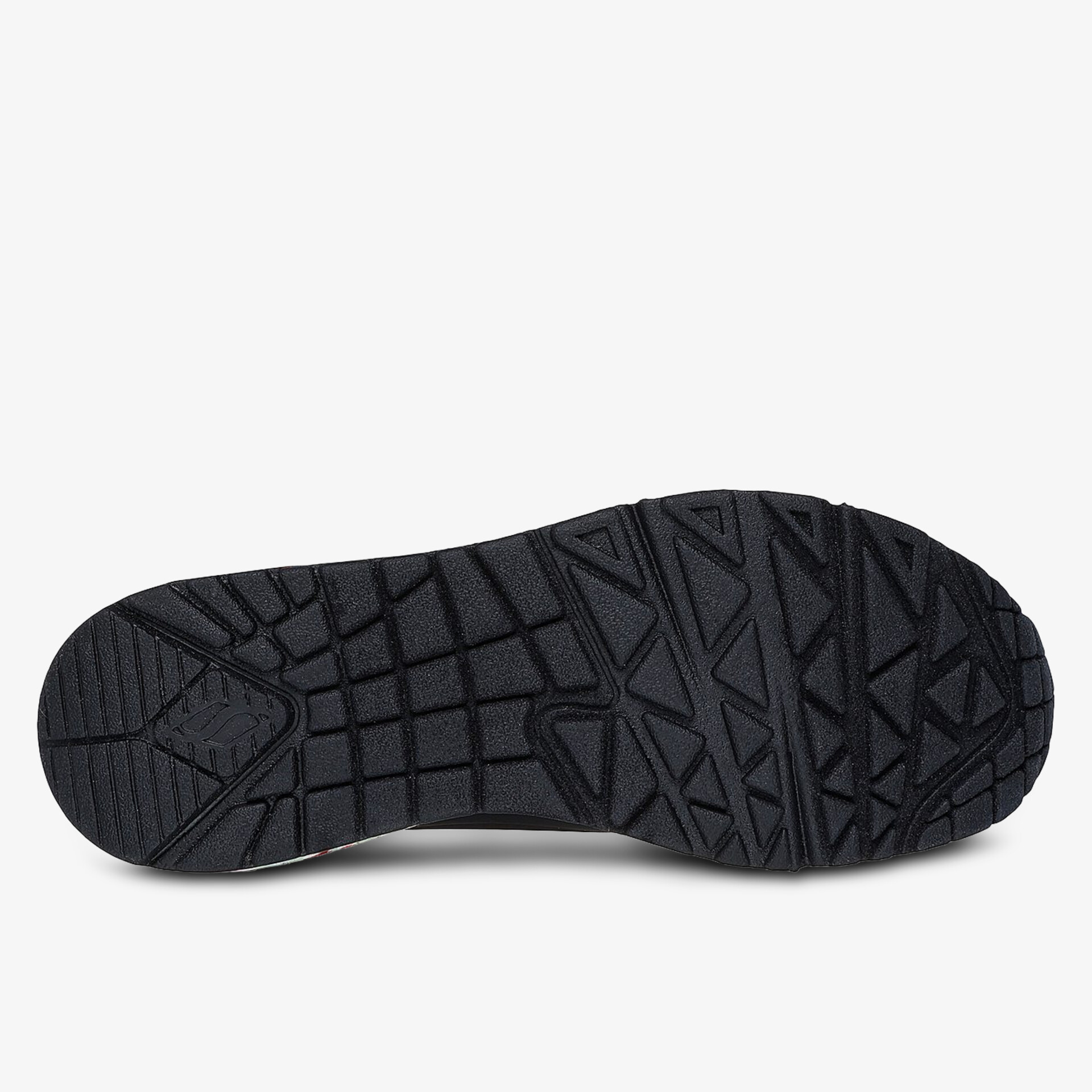 Robuste schwarze Sohle mit rutschfestem, griffigem Profil