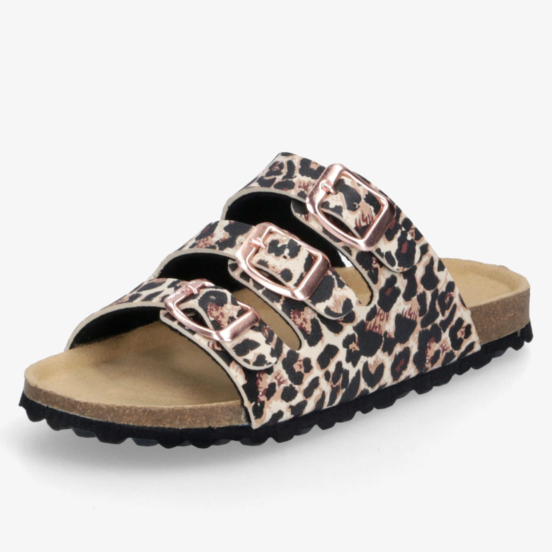 Leopardenmuster Sandale mit drei verstellbaren Schnallen und bequemer Innensohle für hohen Tragekomfort