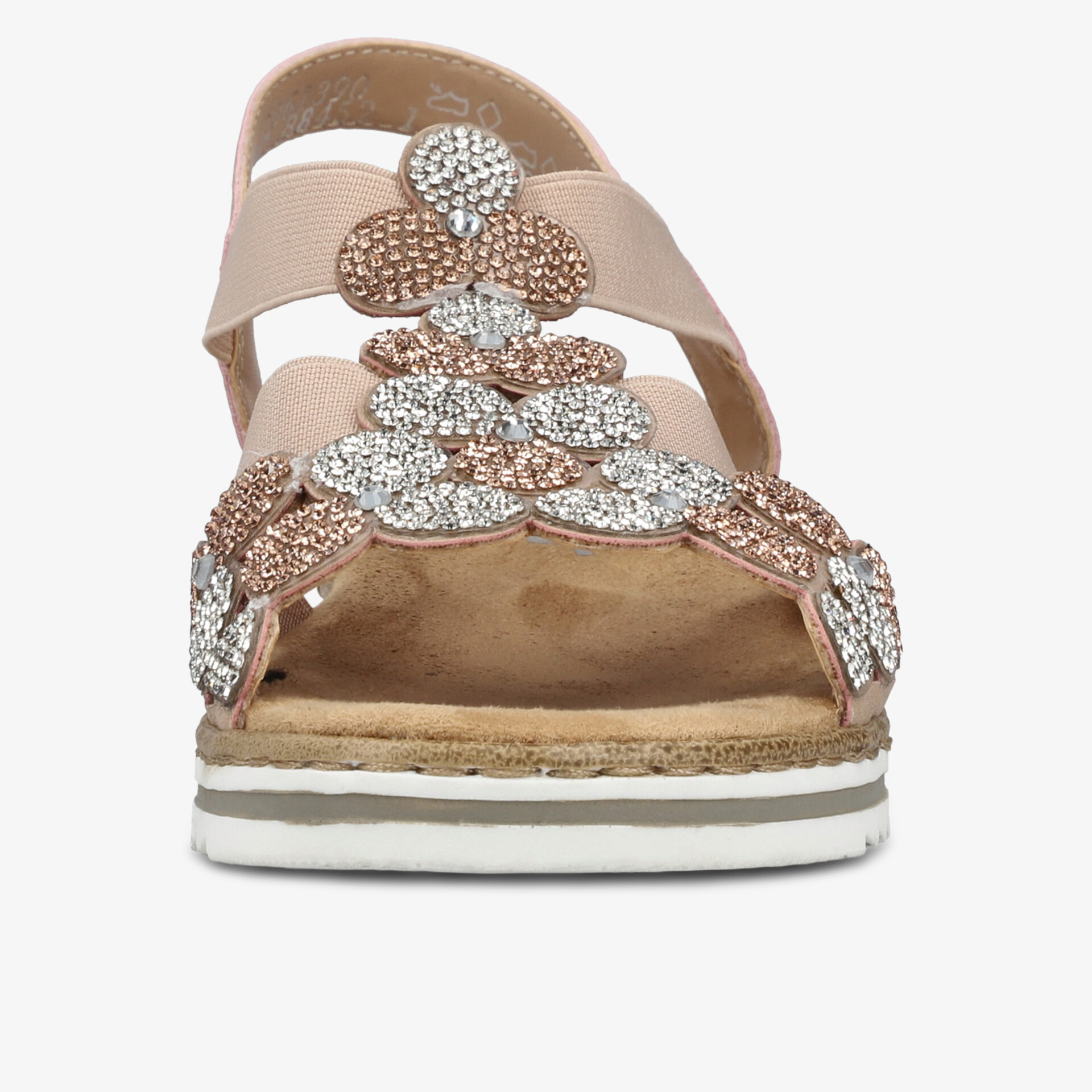 Bequeme Sandale mit verzierter Blumenapplikation und weichem Fußbett, ideal für sommerlichen Stil