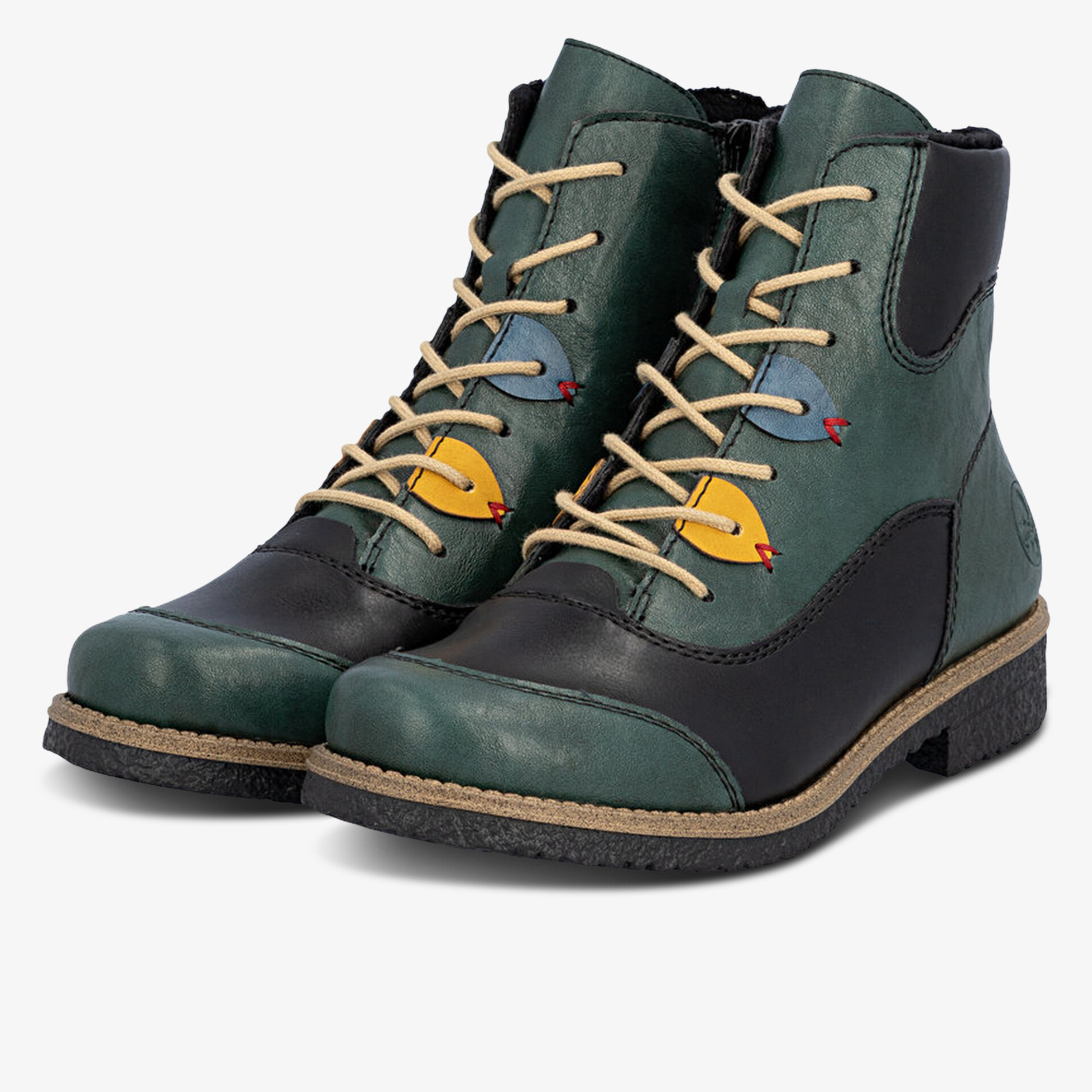 Robuste mehrfarbige Lederstiefel mit Schnürung, komfortabel und strapazierfähig für Freizeit und Outdoor