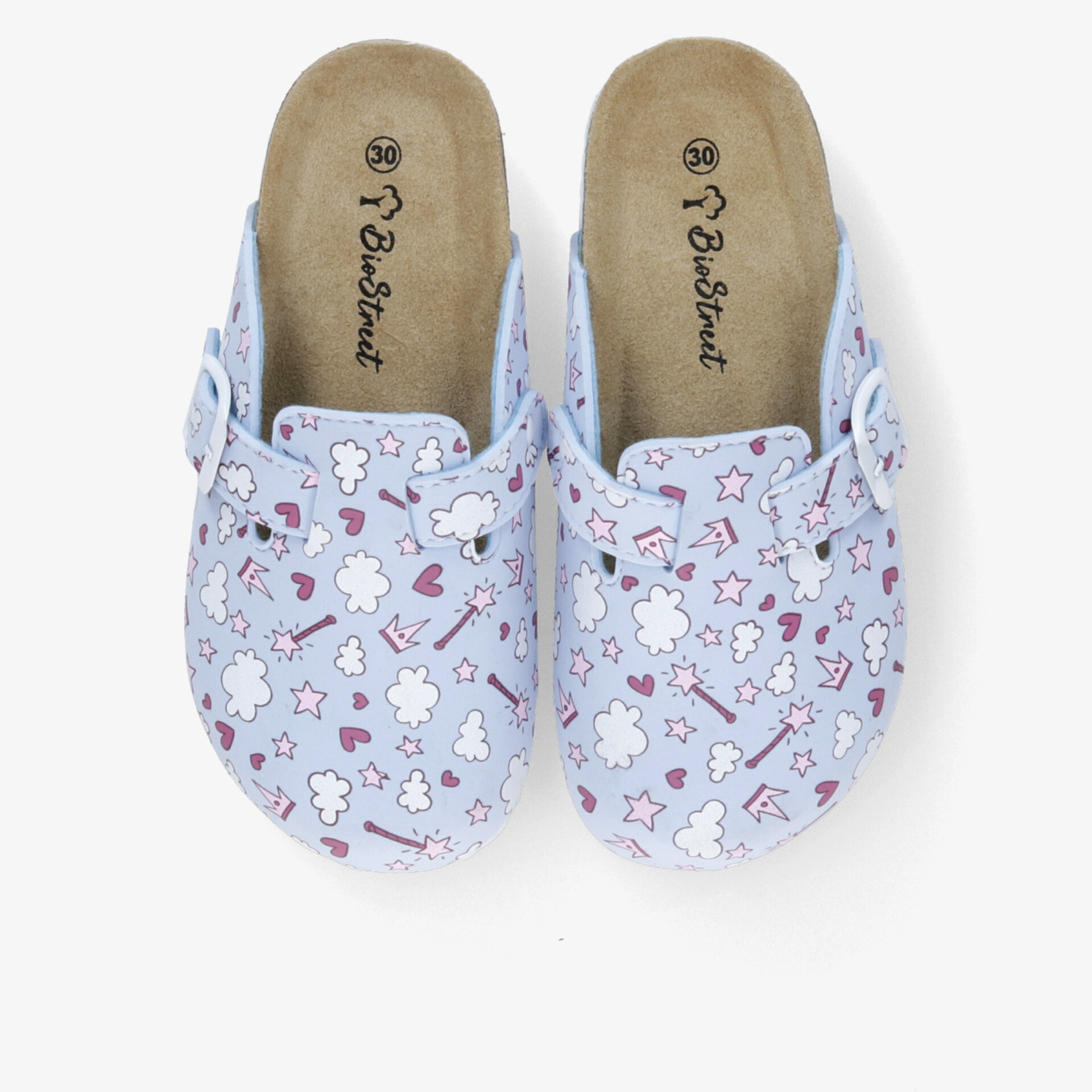 Bequeme Clogs mit blau-weißem Muster, gepolsterte Innensohle und verstellbarem Riemen, leichte und atmungsaktive Schuhe